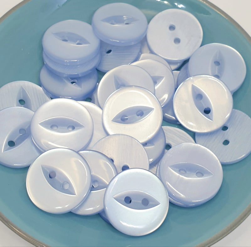 MajorCrafts 50pcs 19mm Light Blue Fisheye 2 Holes Round Acrylic Sewing Buttons