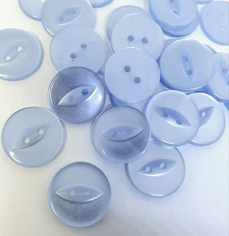 MajorCrafts 50pcs 19mm Light Blue Fisheye 2 Holes Round Acrylic Sewing Buttons