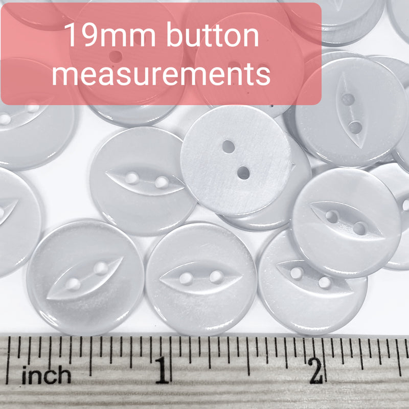 MajorCrafts 50pcs 19mm Light Blue Fisheye 2 Holes Round Acrylic Sewing Buttons