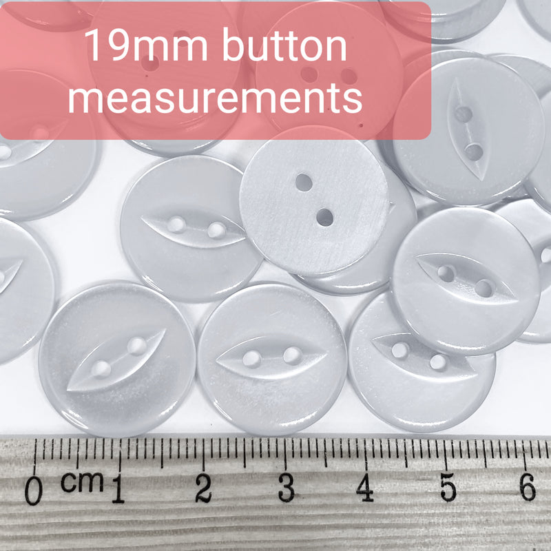 MajorCrafts 50pcs 19mm Light Blue Fisheye 2 Holes Round Acrylic Sewing Buttons