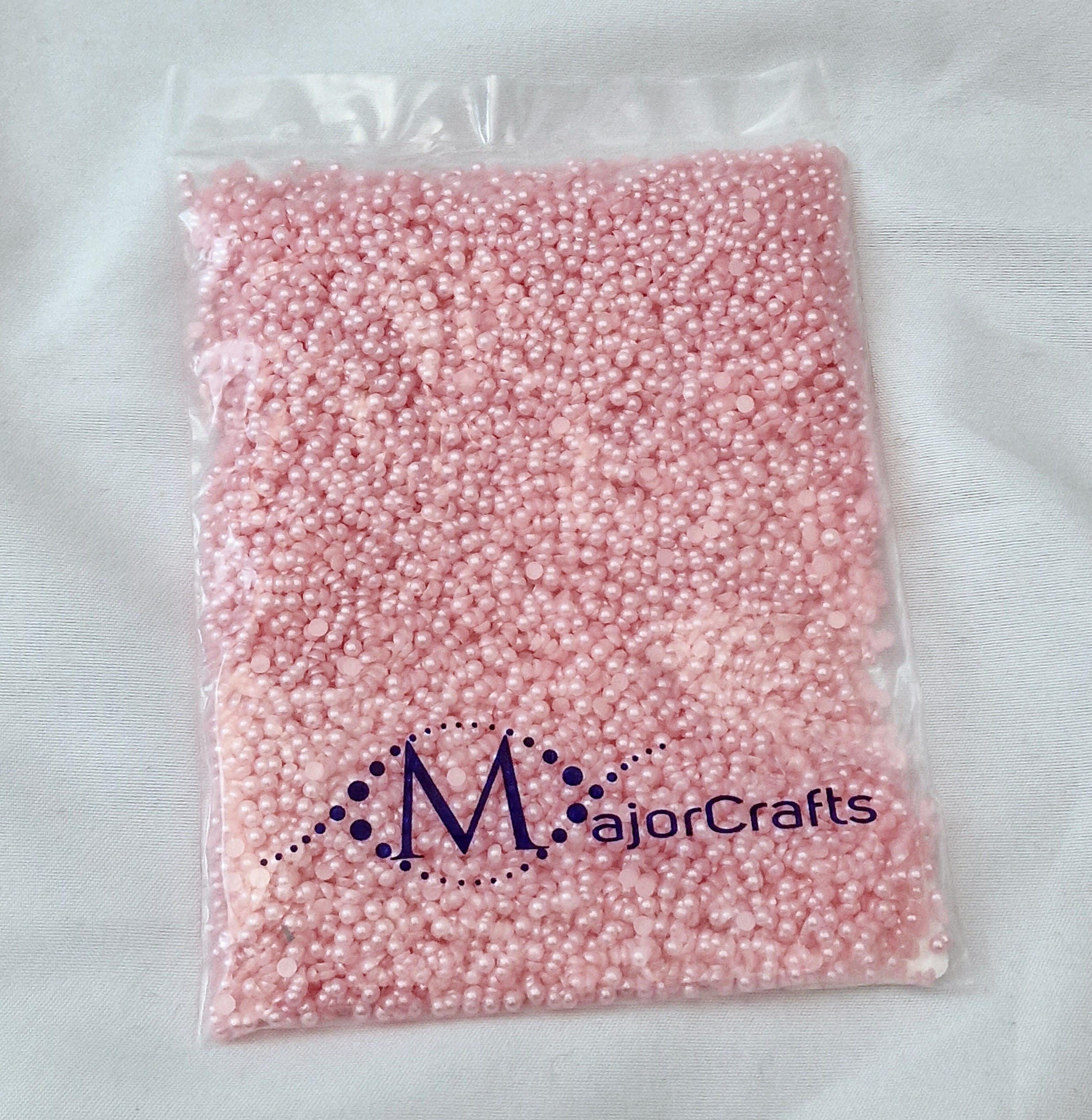 MajorCrafts Pale Pink Flat Back Half Round Resin Embellishment Pearls C27