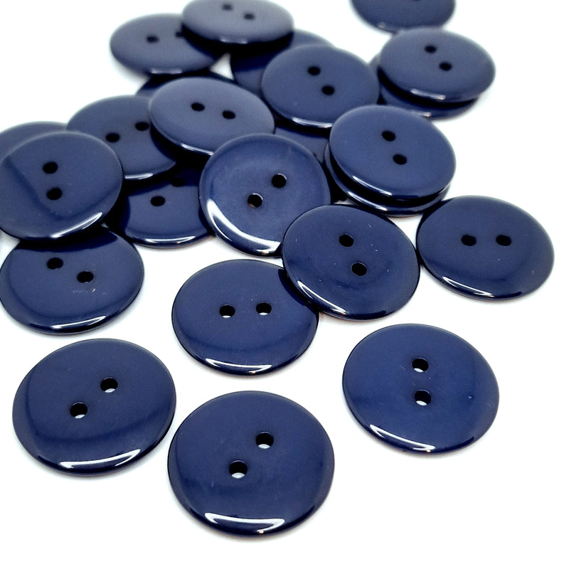 MajorCrafts 24pcs 23mm Navy Blue 2 Holes Round Large Resin Sewing Buttons