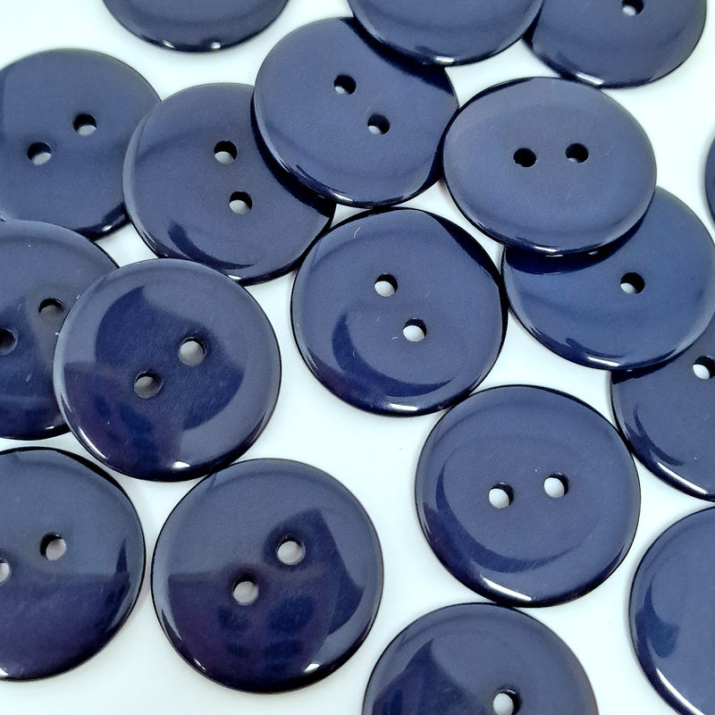 MajorCrafts 24pcs 23mm Navy Blue 2 Holes Round Large Resin Sewing Buttons