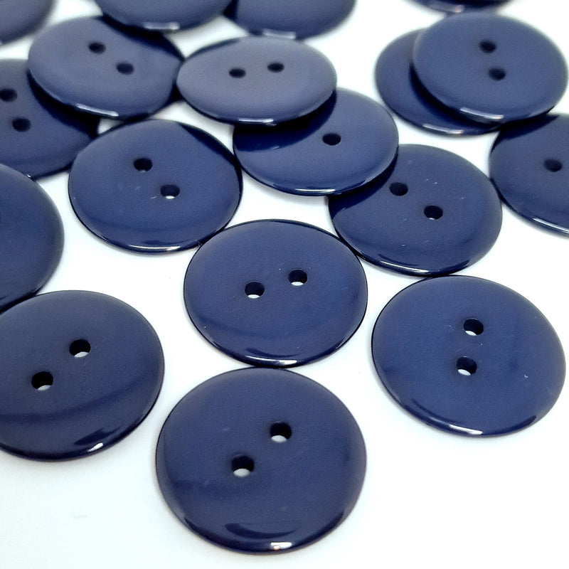 MajorCrafts 24pcs 23mm Navy Blue 2 Holes Round Large Resin Sewing Buttons