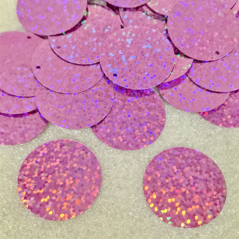 MajorCrafts 30mm 30grams 130pcs Light Pink Holographic Large Round PVC Sequins