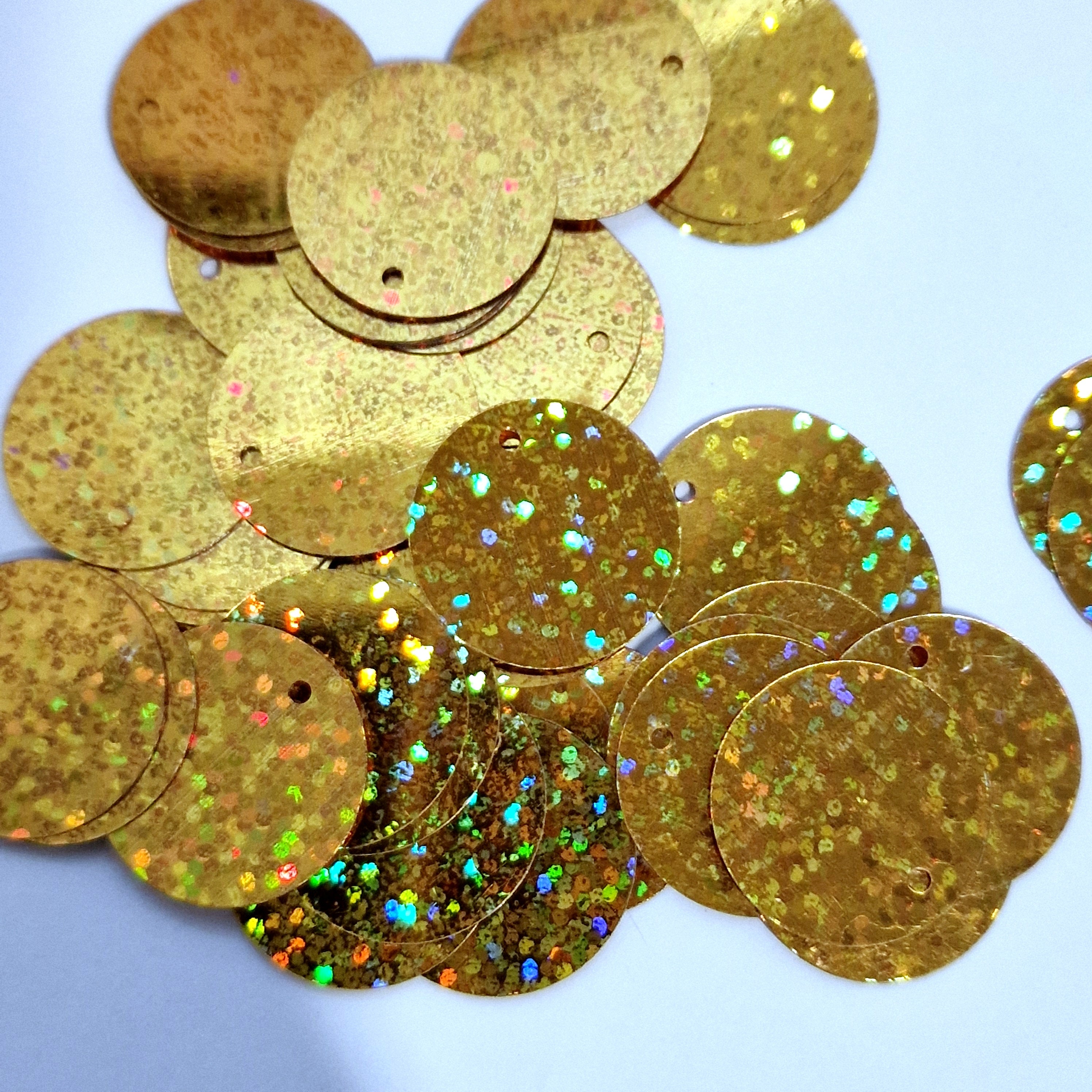 MajorCrafts 20mm 30grams Dark Gold Holographic Small Round PVC Sequins