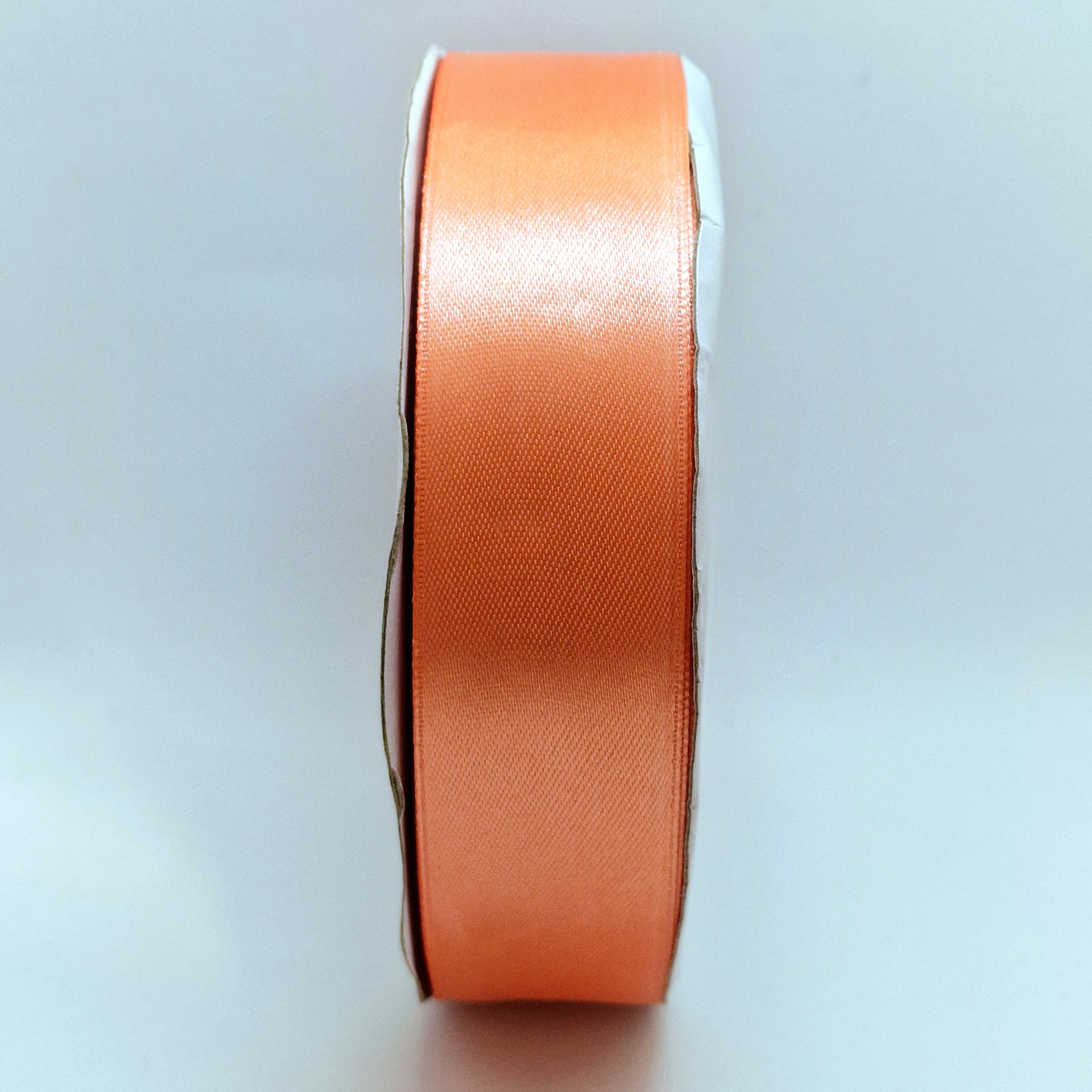 MajorCrafts 40mm 100yds 91mtrs Peach Coral Satin Fabric Ribbon Roll