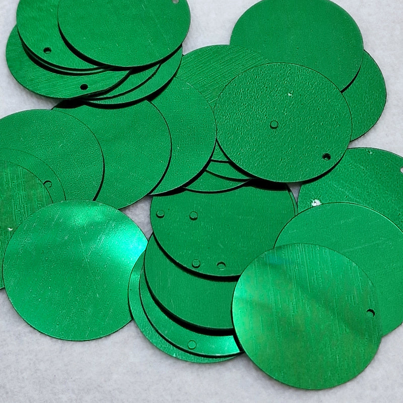 MajorCrafts 30mm 40grams 150pcs Metallic Royal Green Large Round PVC Sequins with 1x Hole