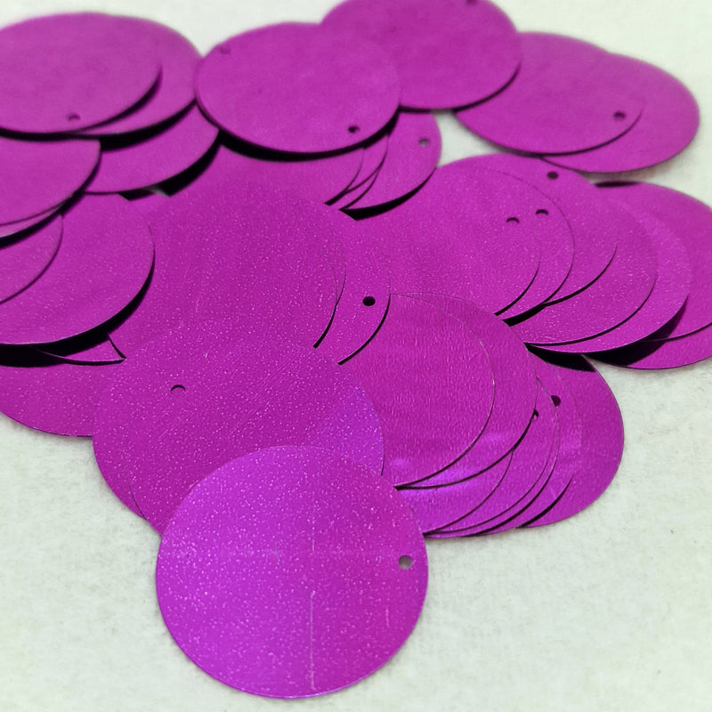 MajorCrafts 30mm 40grams 150pcs Metallic Royal Purple Large Round PVC Sequins with 1x Hole