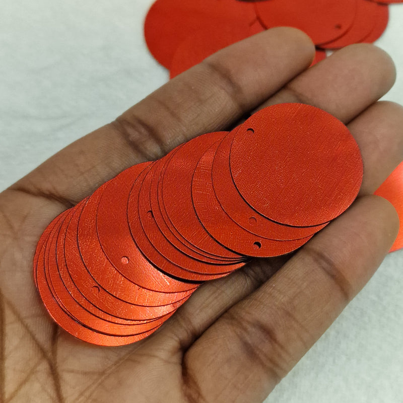 MajorCrafts 30mm 40grams 150pcs Metallic Red Large Round PVC Sequins with 1x Hole