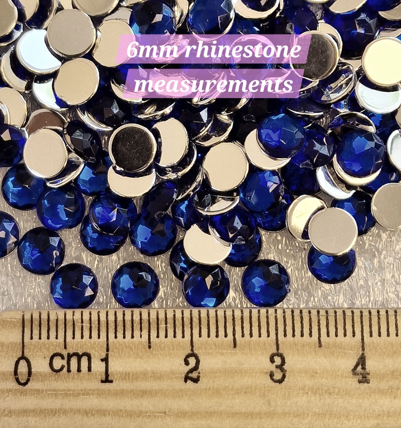 MajorCrafts 480pcs 6mm Red Star Facets Flat Back Round Acrylic Rhinestones