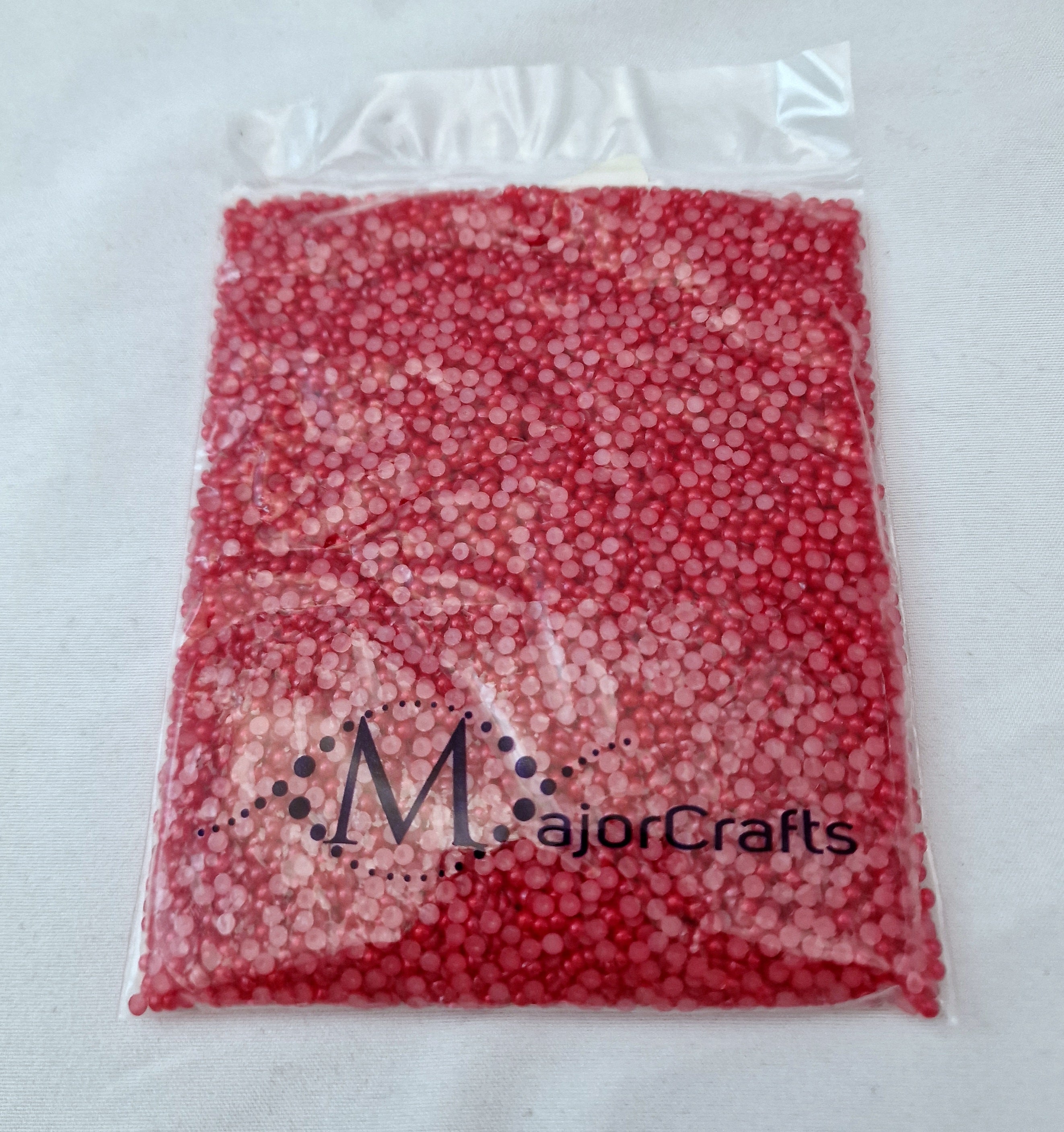 MajorCrafts Red Flat Back Half Round Resin Embellishment Pearls C23