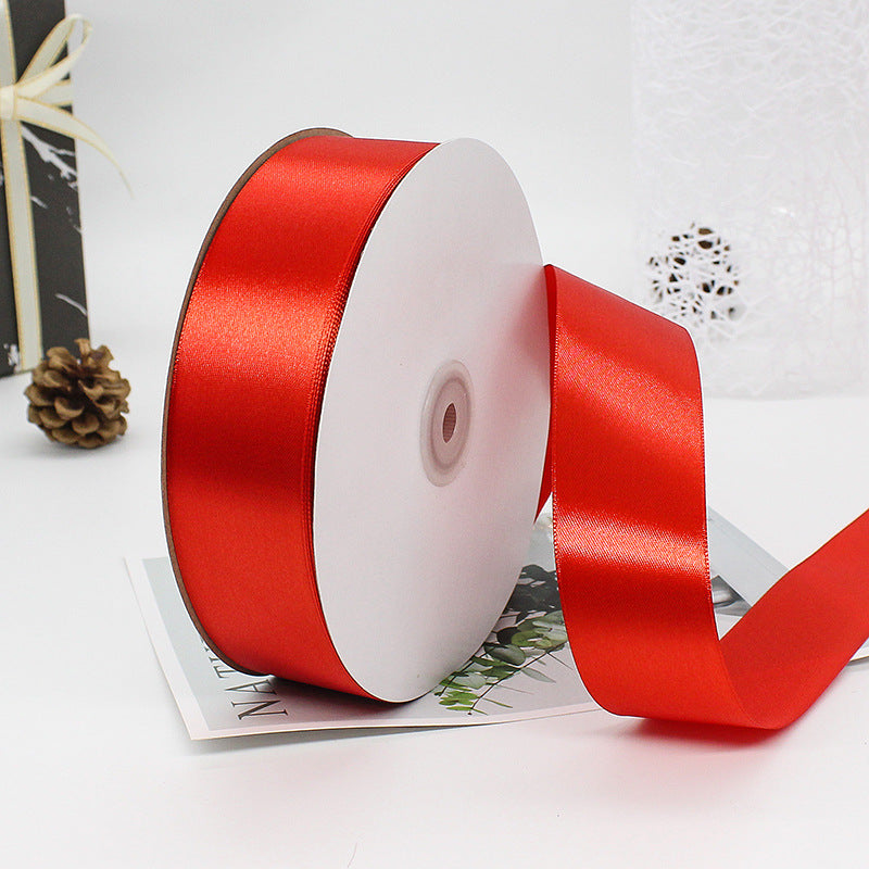 MajorCrafts 40mm 100yds 91mtrs Crimson Red Satin Fabric Ribbon Roll R26