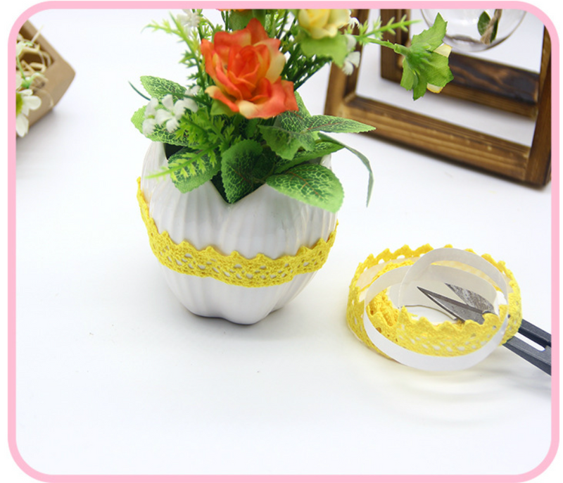 MajorCrafts 16mm 1.8metres Black Self-Adhesive Fabric Crochet Lace Washi Tape