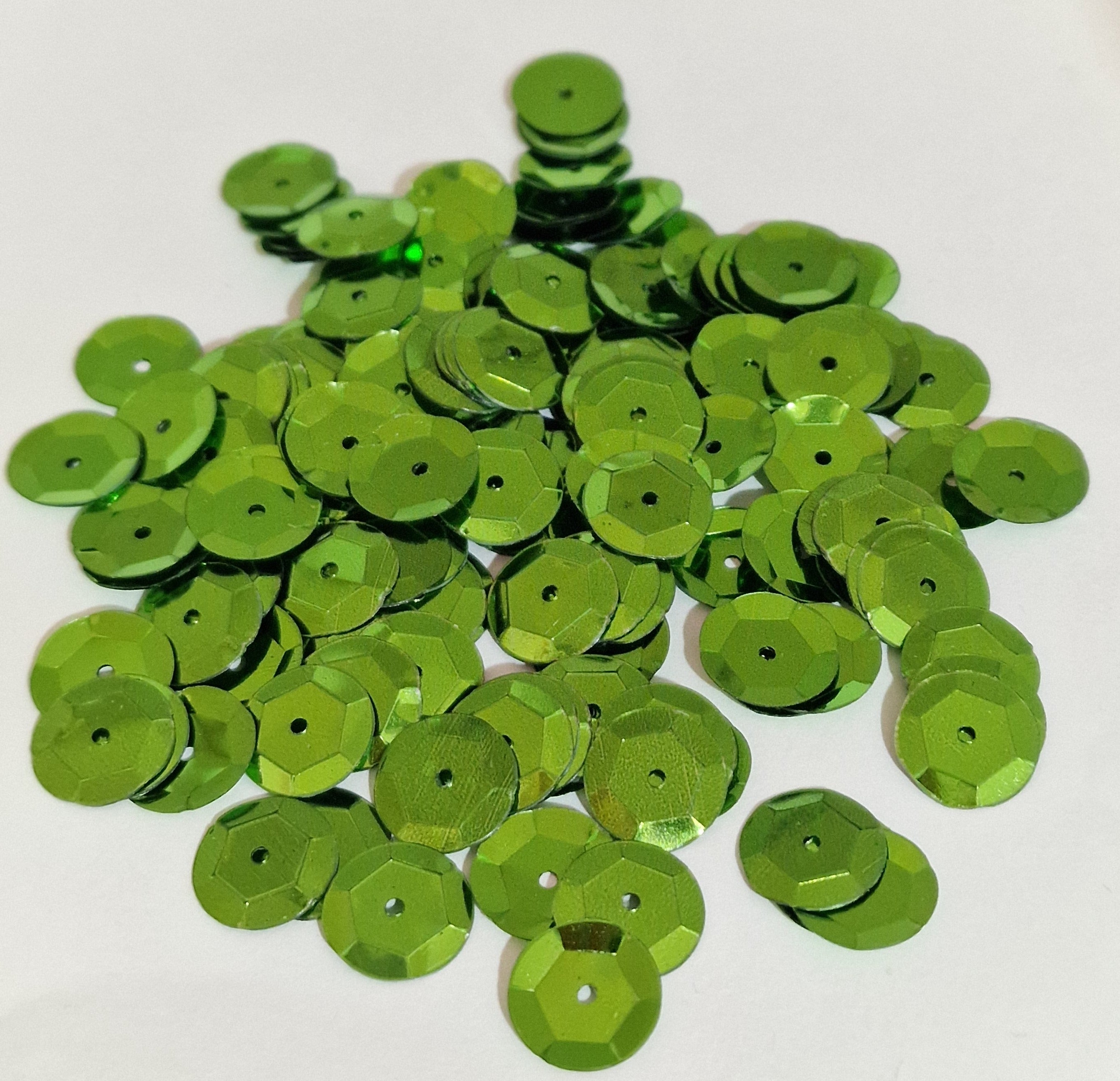 MajorCrafts 40grams 12mm Olive Green Round Sew-On Cup Sequins Q33