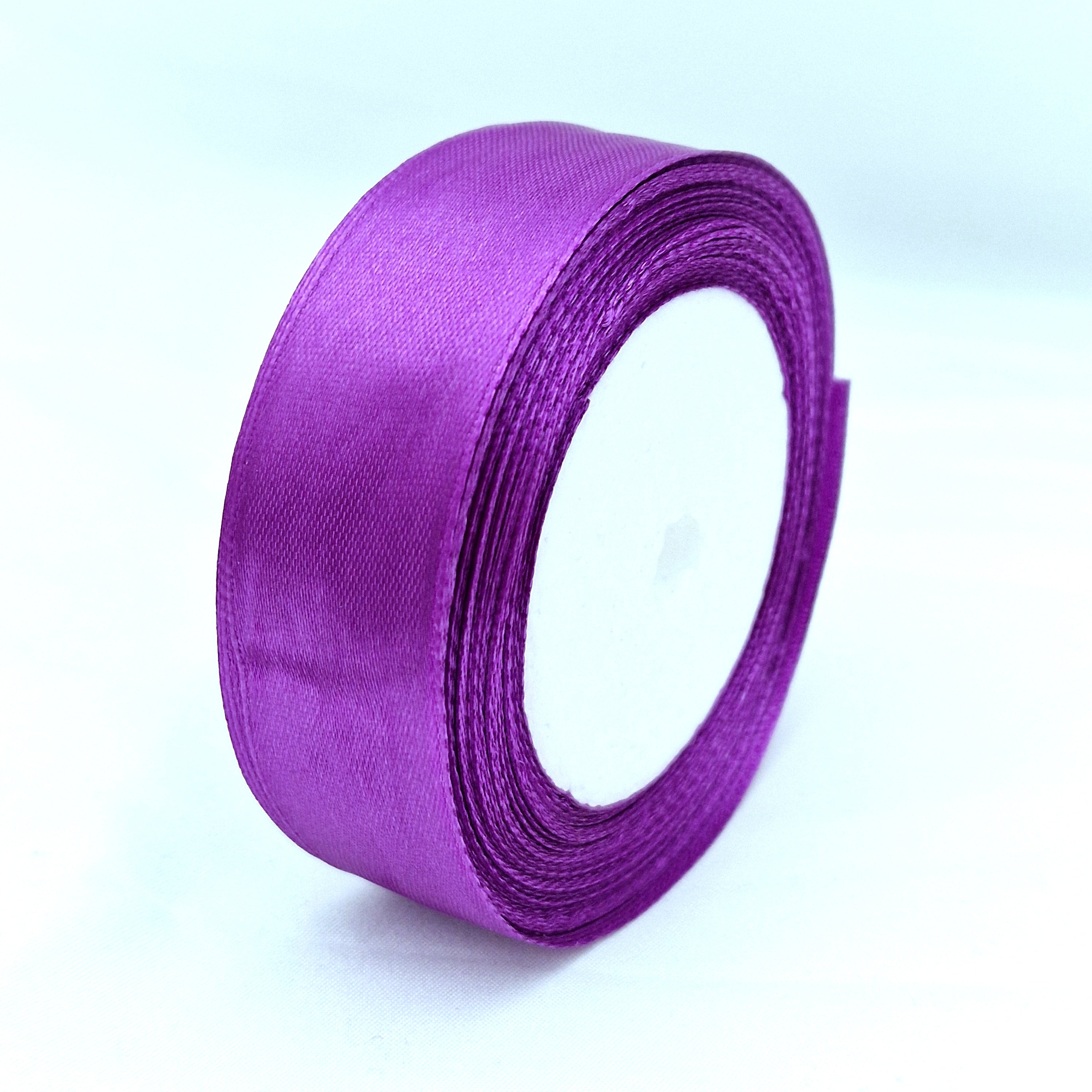 MajorCrafts 25mm 22metres Royal Purple Single Sided Satin Fabric Ribbon Roll