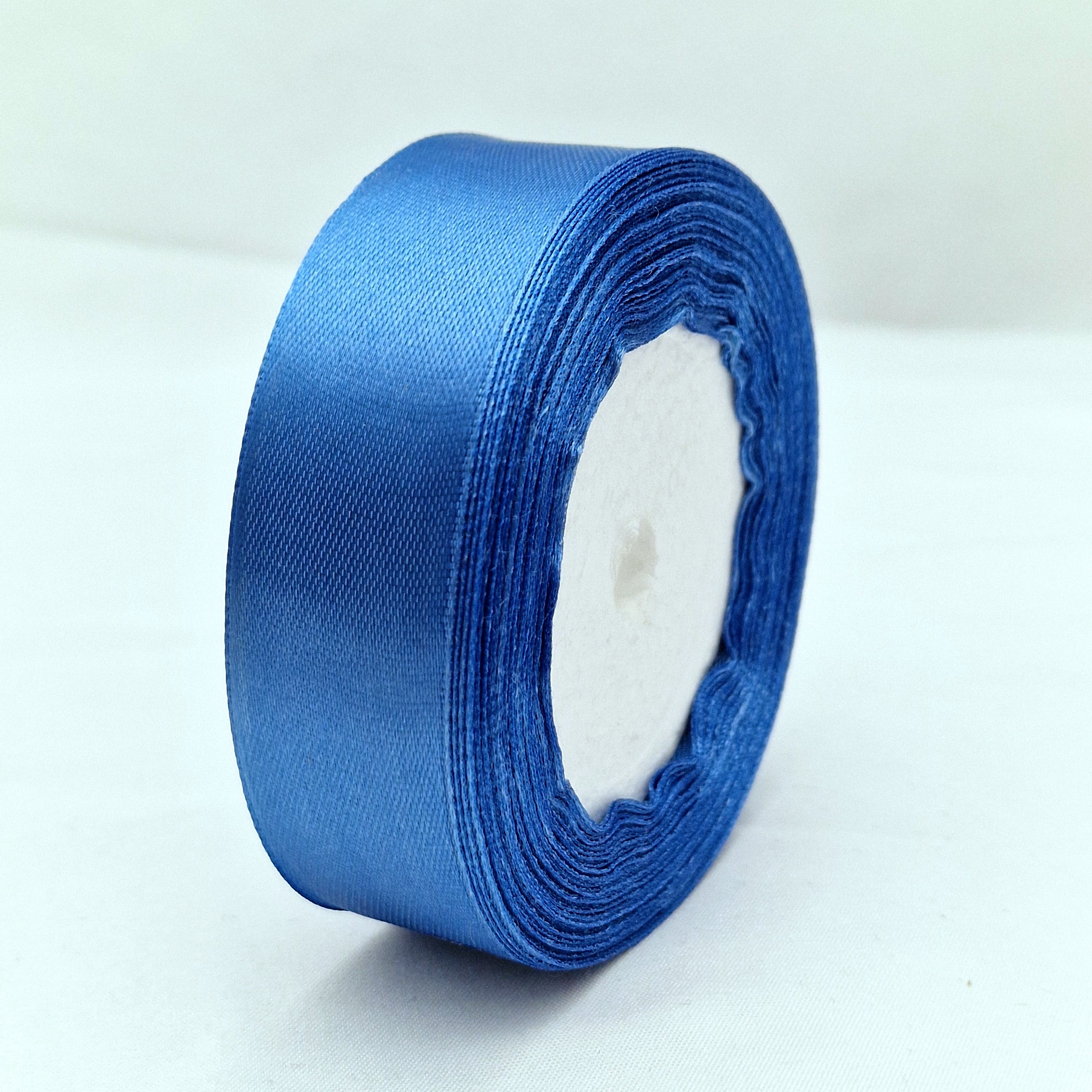MajorCrafts 25mm 22metres Blue Hyacinth Single Sided Satin Fabric Ribbon Roll
