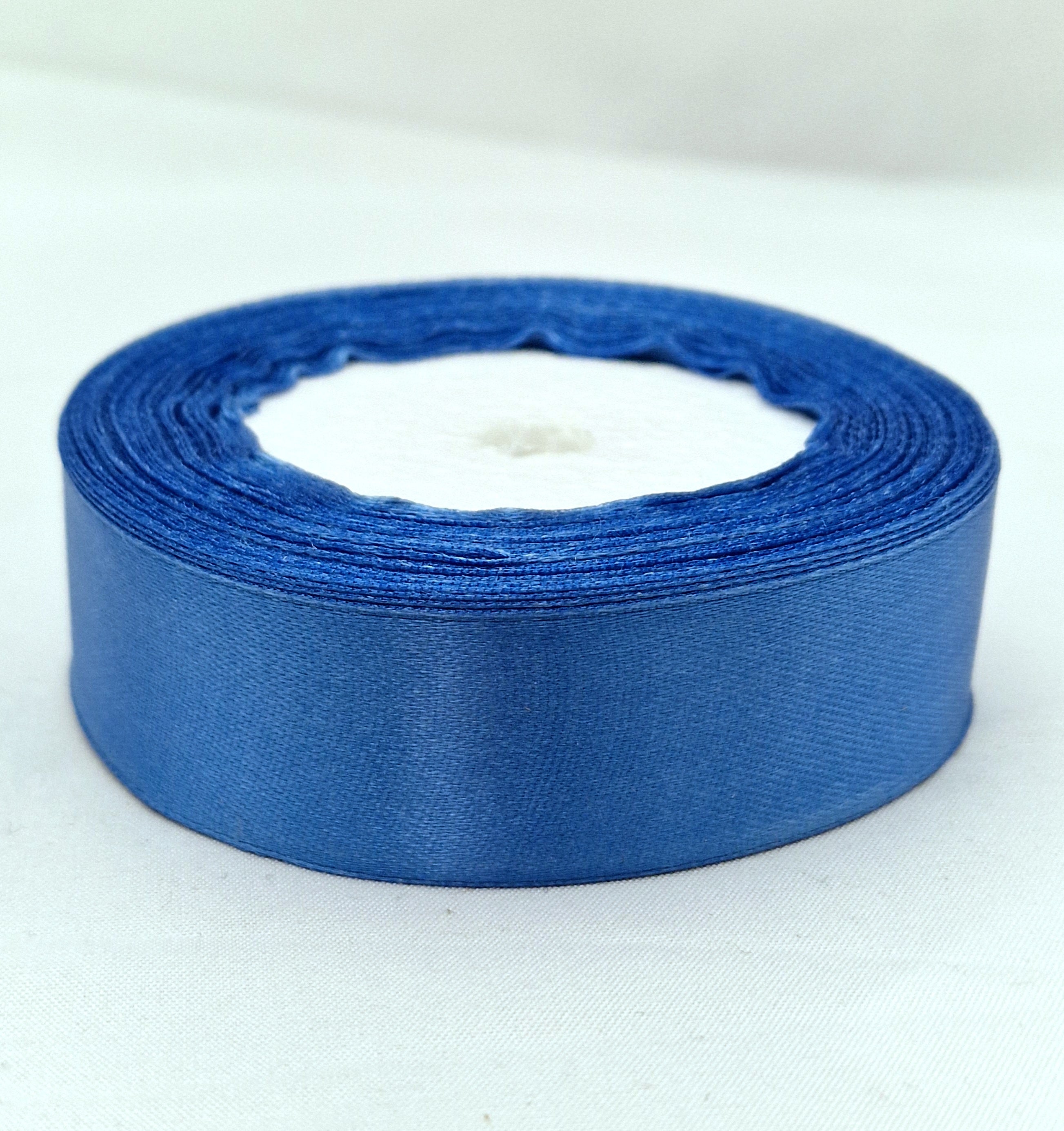MajorCrafts 25mm 22metres Blue Hyacinth Single Sided Satin Fabric Ribbon Roll
