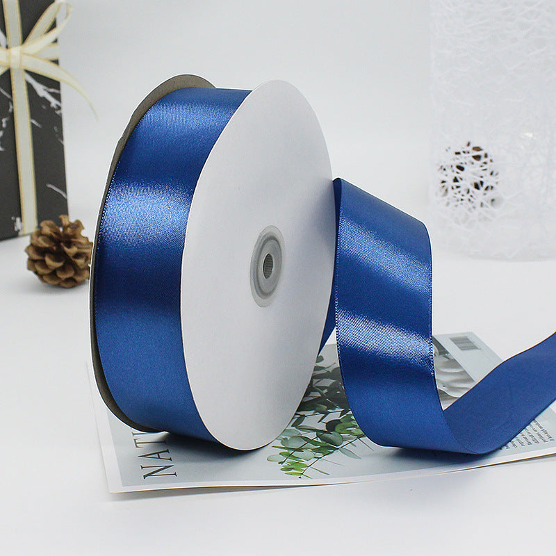 MajorCrafts 40mm 100yds 91mtrs Navy Blue Satin Fabric Ribbon Roll R38