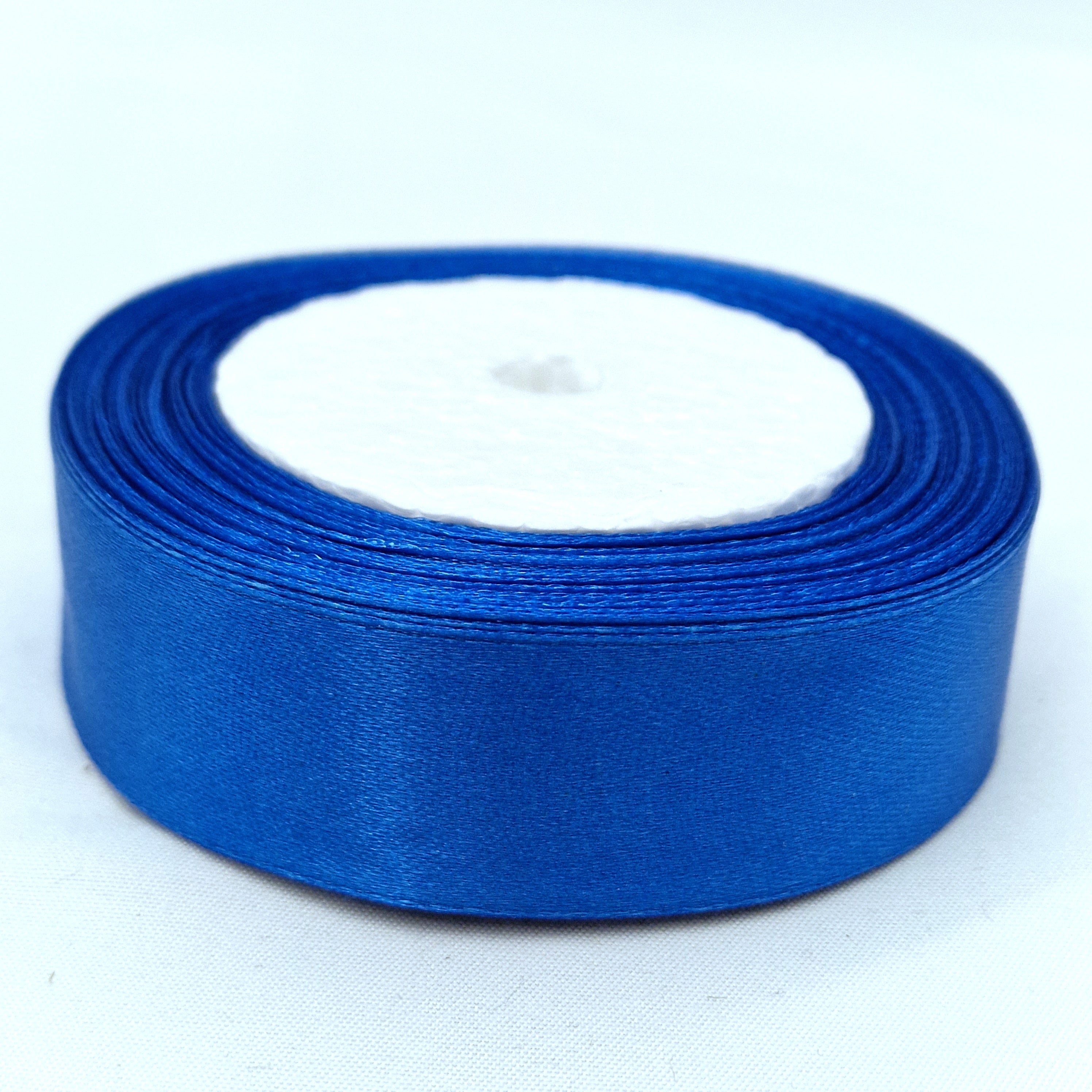 MajorCrafts 25mm 22metres Royal Blue Single Sided Satin Fabric Ribbon Roll