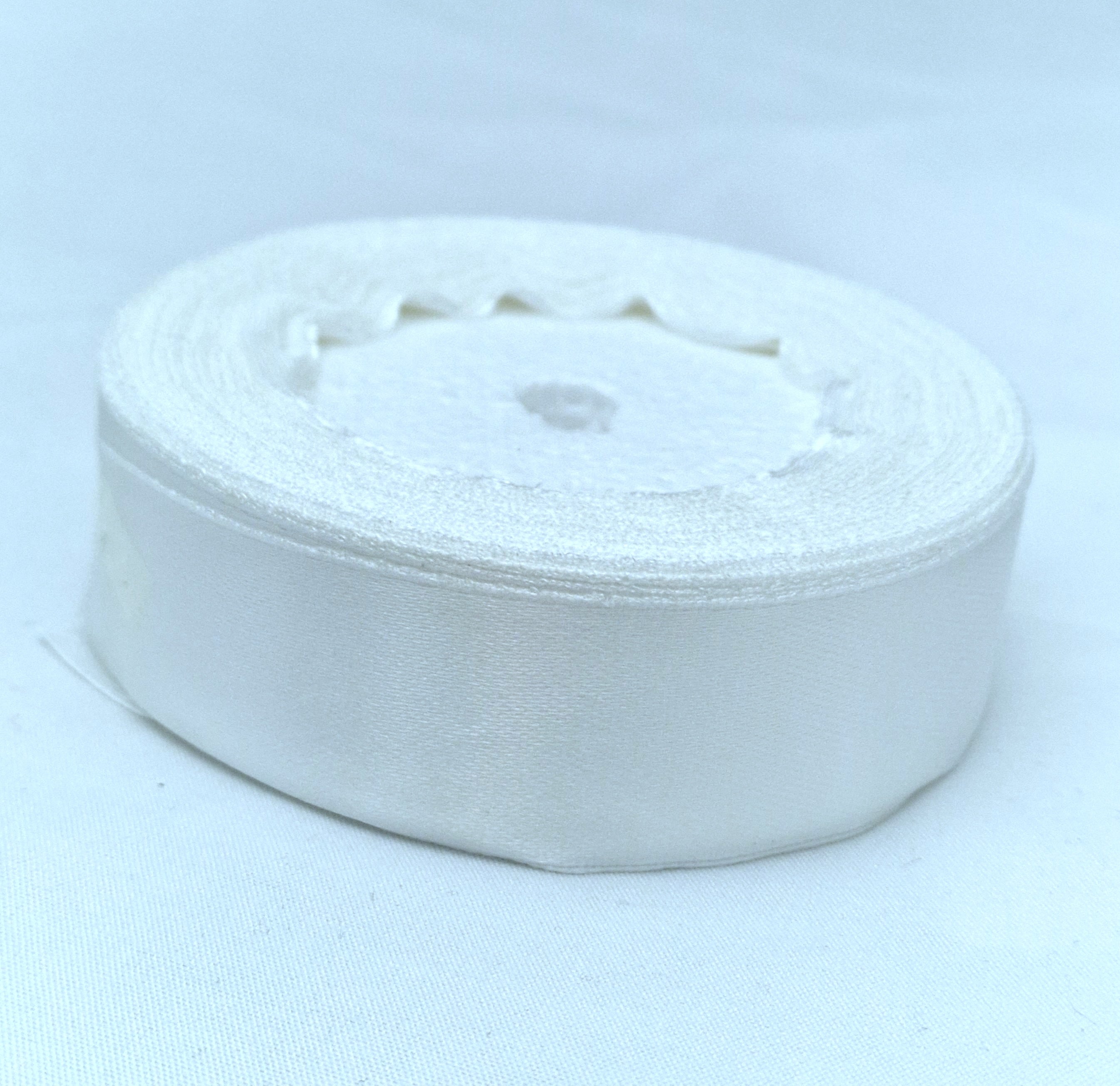 MajorCrafts 25mm 22metres Pearl White Single Sided Satin Fabric Ribbon Roll