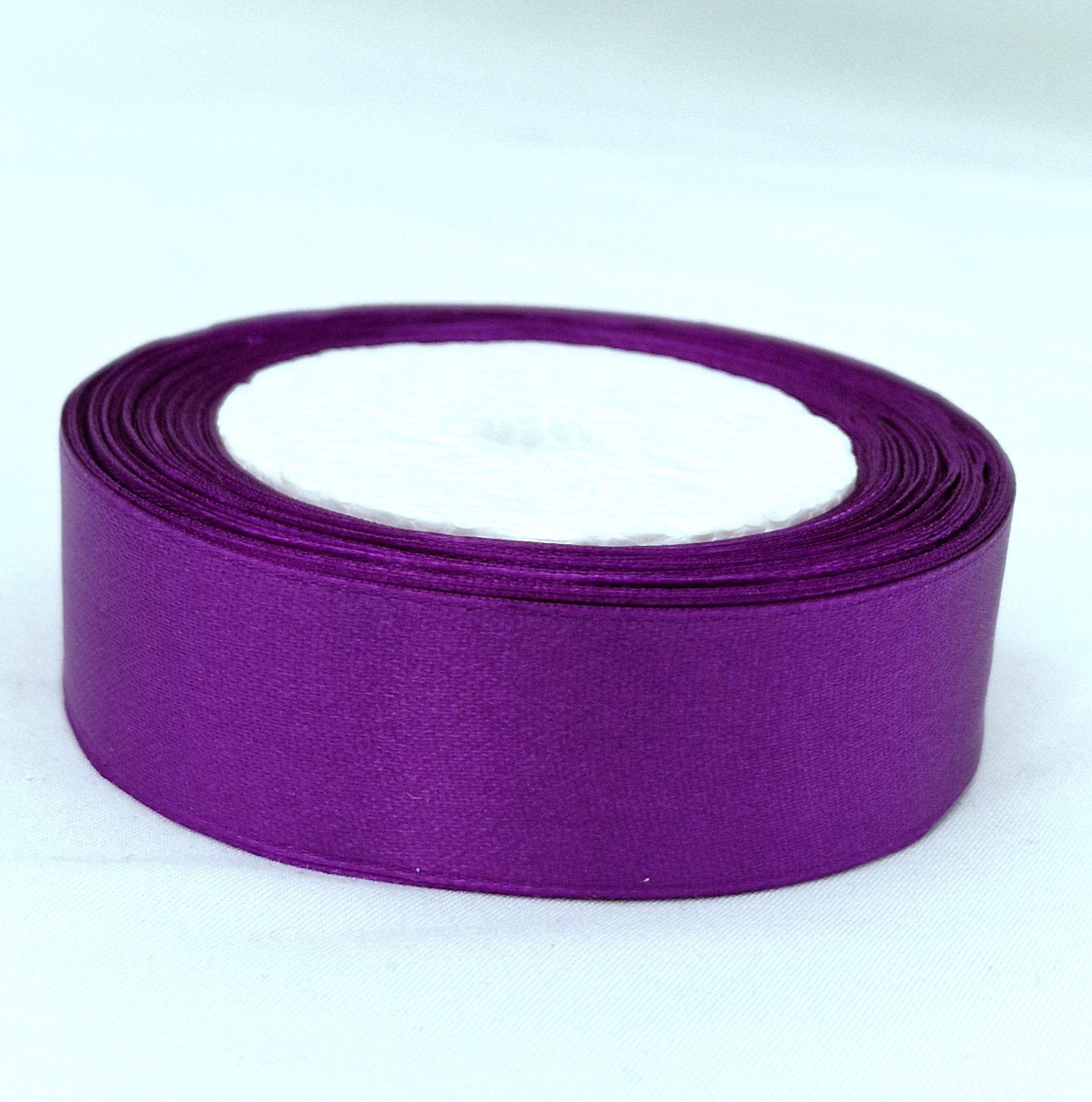 MajorCrafts 25mm 22metres Violet Purple Single Sided Satin Fabric Ribbon Roll R46