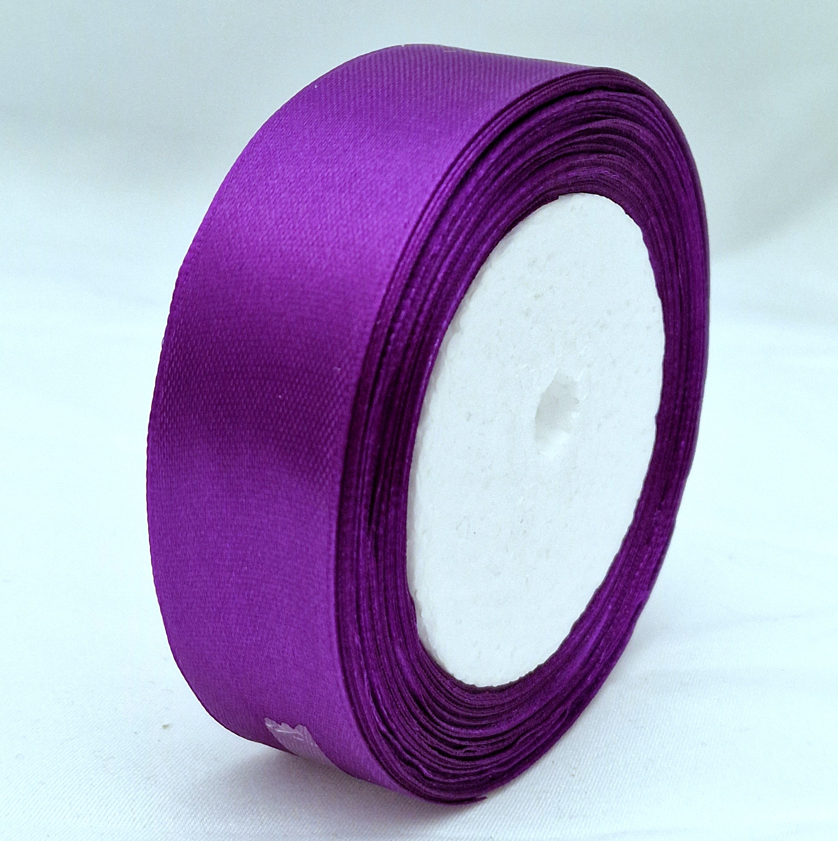 MajorCrafts 25mm 22metres Violet Purple Single Sided Satin Fabric Ribbon Roll R46