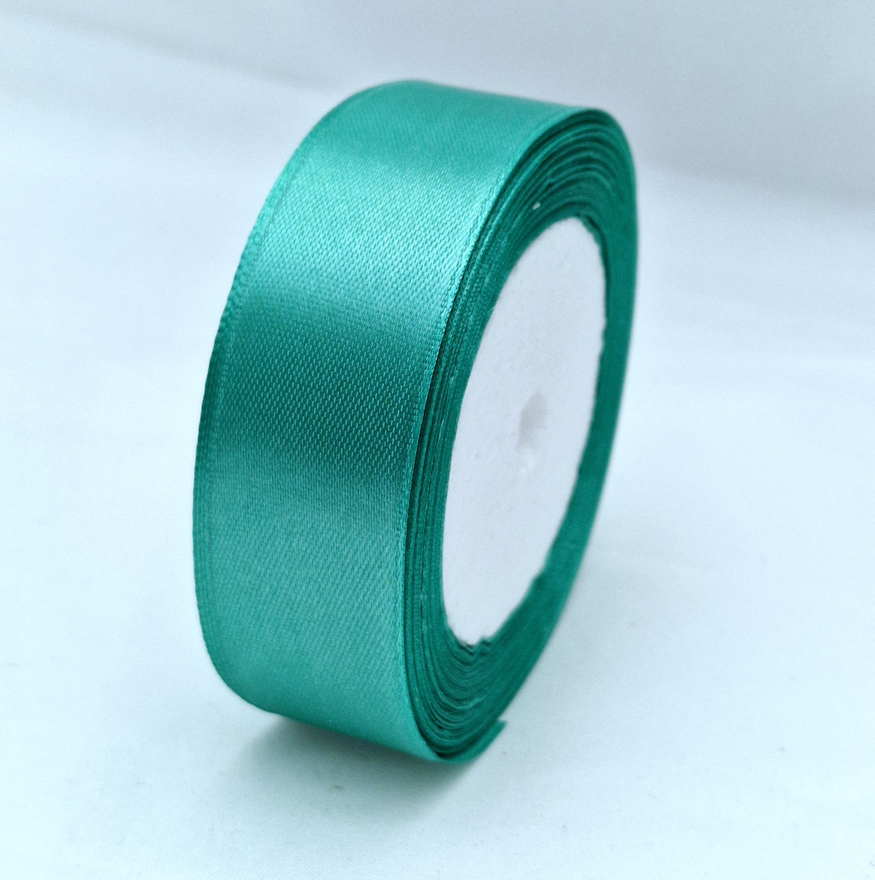 MajorCrafts 25mm 22metres Dynasty Green Single Sided Satin Fabric Ribbon Roll