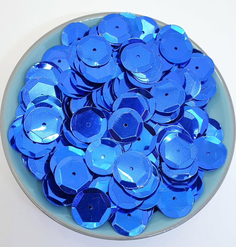 MajorCrafts 40grams 12mm Dark Blue Round Sew-On Cup Sequins Q05