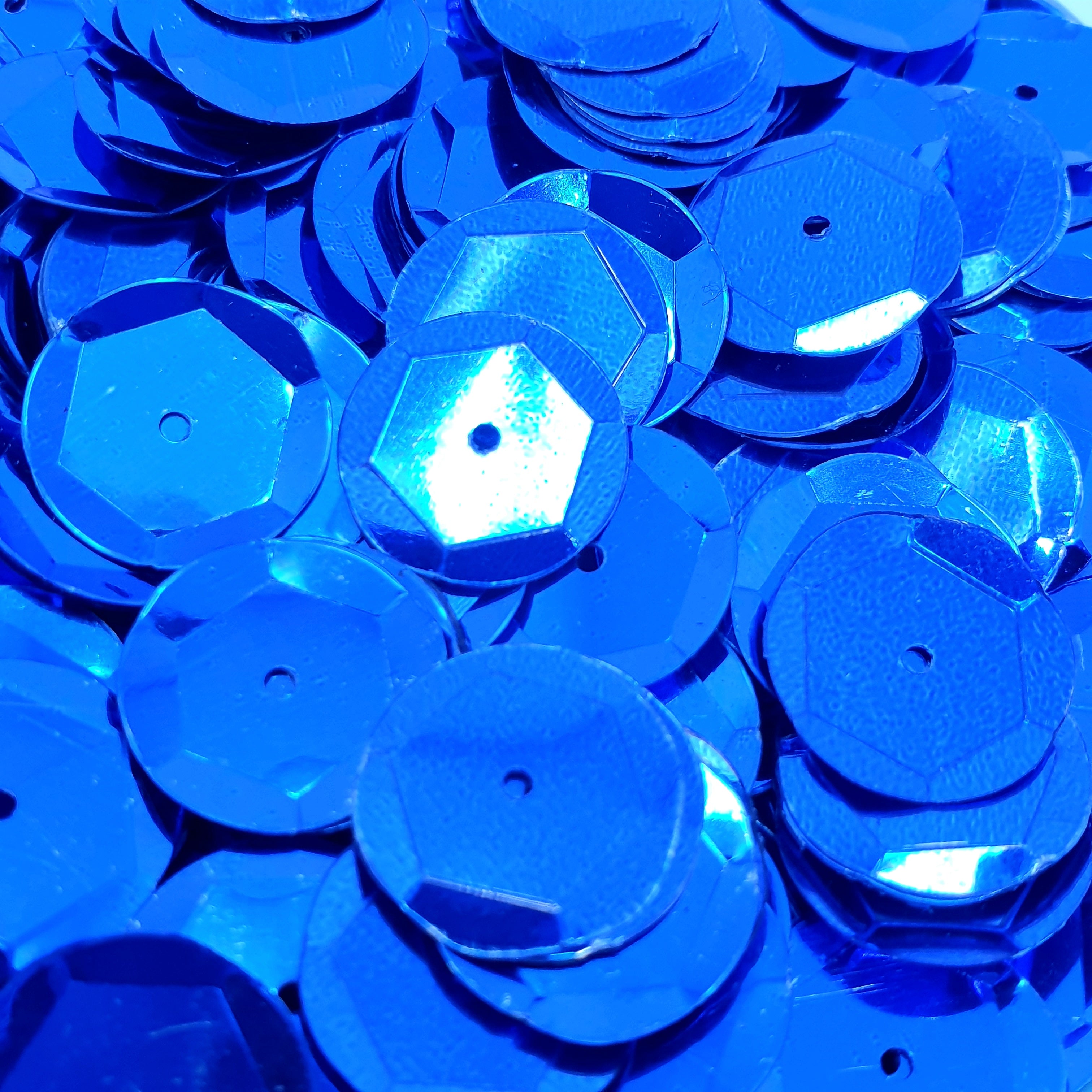 MajorCrafts 40grams 12mm Dark Blue Round Sew-On Cup Sequins Q05