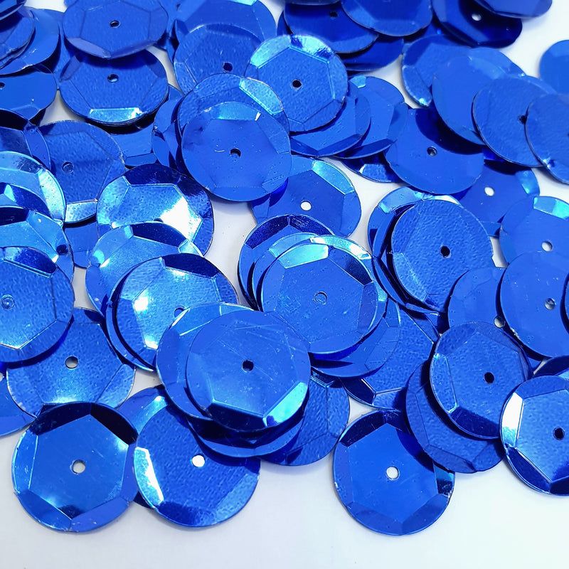 MajorCrafts 40grams 12mm Dark Blue Round Sew-On Cup Sequins Q05