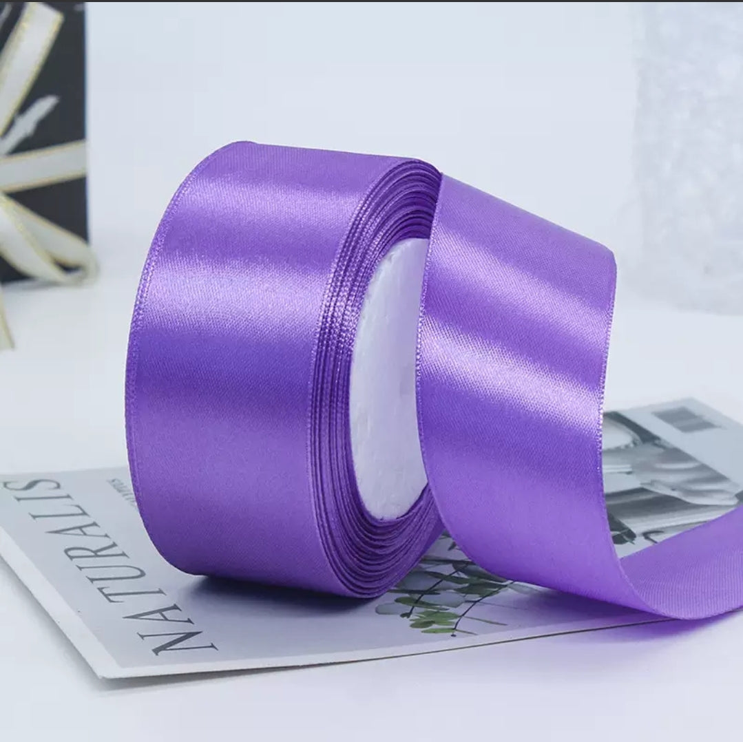 MajorCrafts 40mm 22metres Iris Purple Single Sided Satin Fabric Ribbon Roll R69