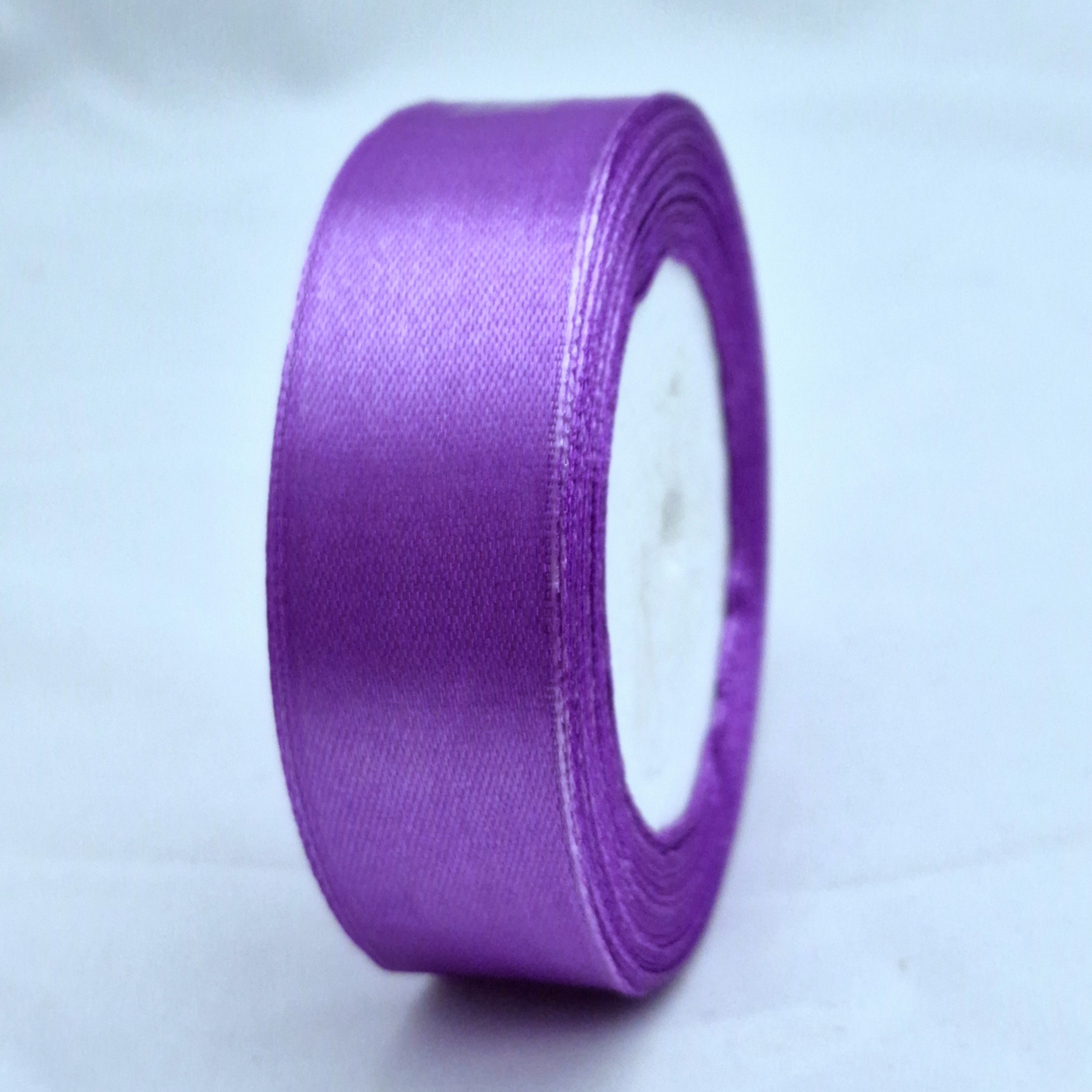 MajorCrafts 25mm 22metres Dark Iris Purple Single Sided Satin Fabric Ribbon Roll R69D