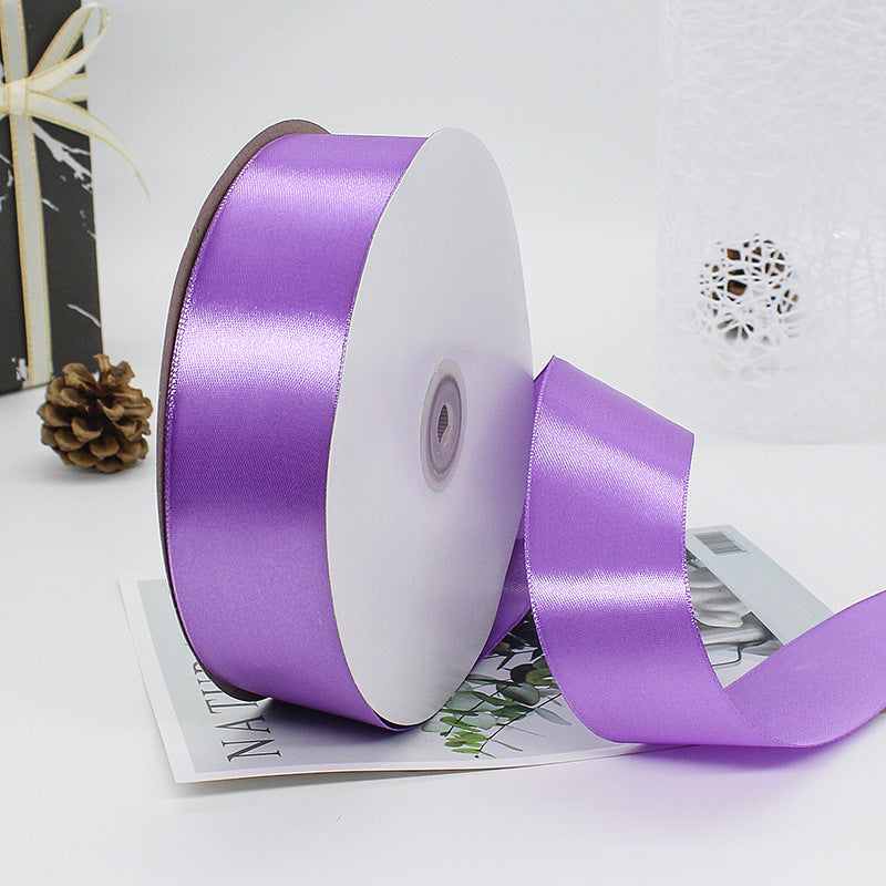 MajorCrafts 40mm 100yds 91mtrs Iris Purple Satin Fabric Ribbon Roll R69