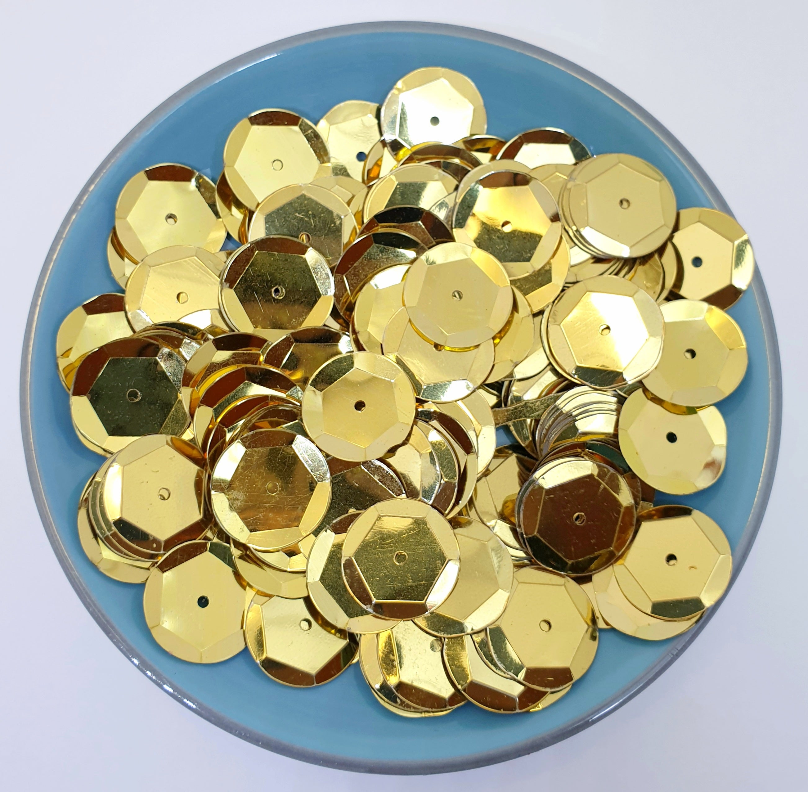 MajorCrafts 40grams 12mm Metallic Gold Round Sew-On Cup Sequins Q07