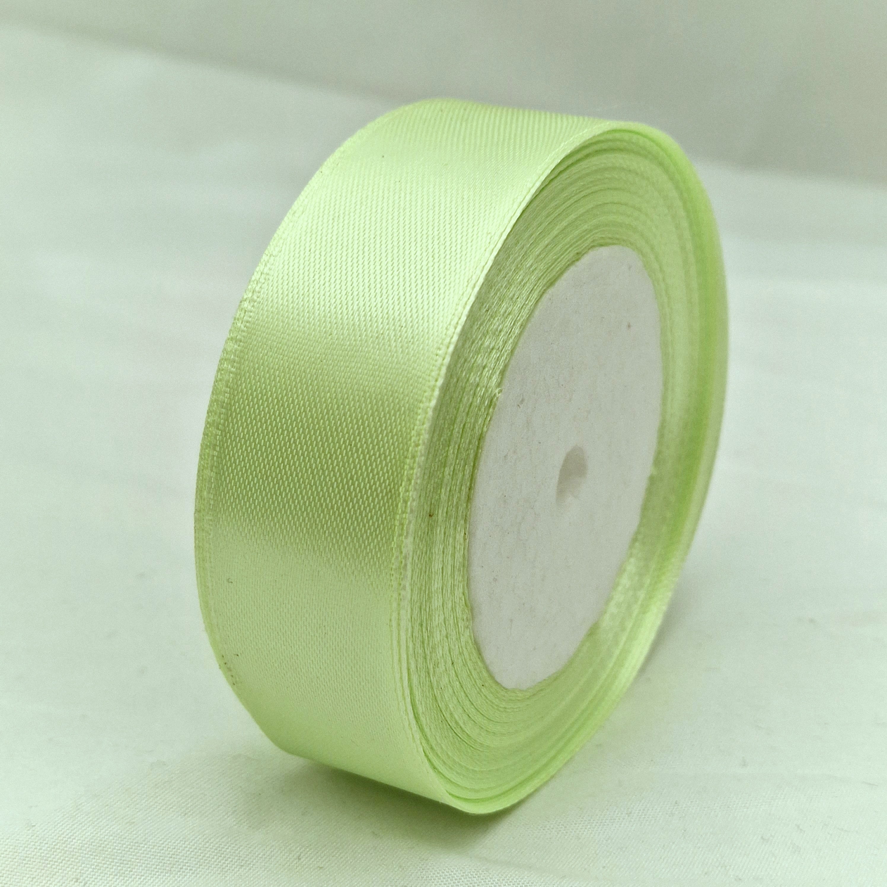 MajorCrafts 25mm 22metres Pale Green Single Sided Satin Fabric Ribbon Roll
