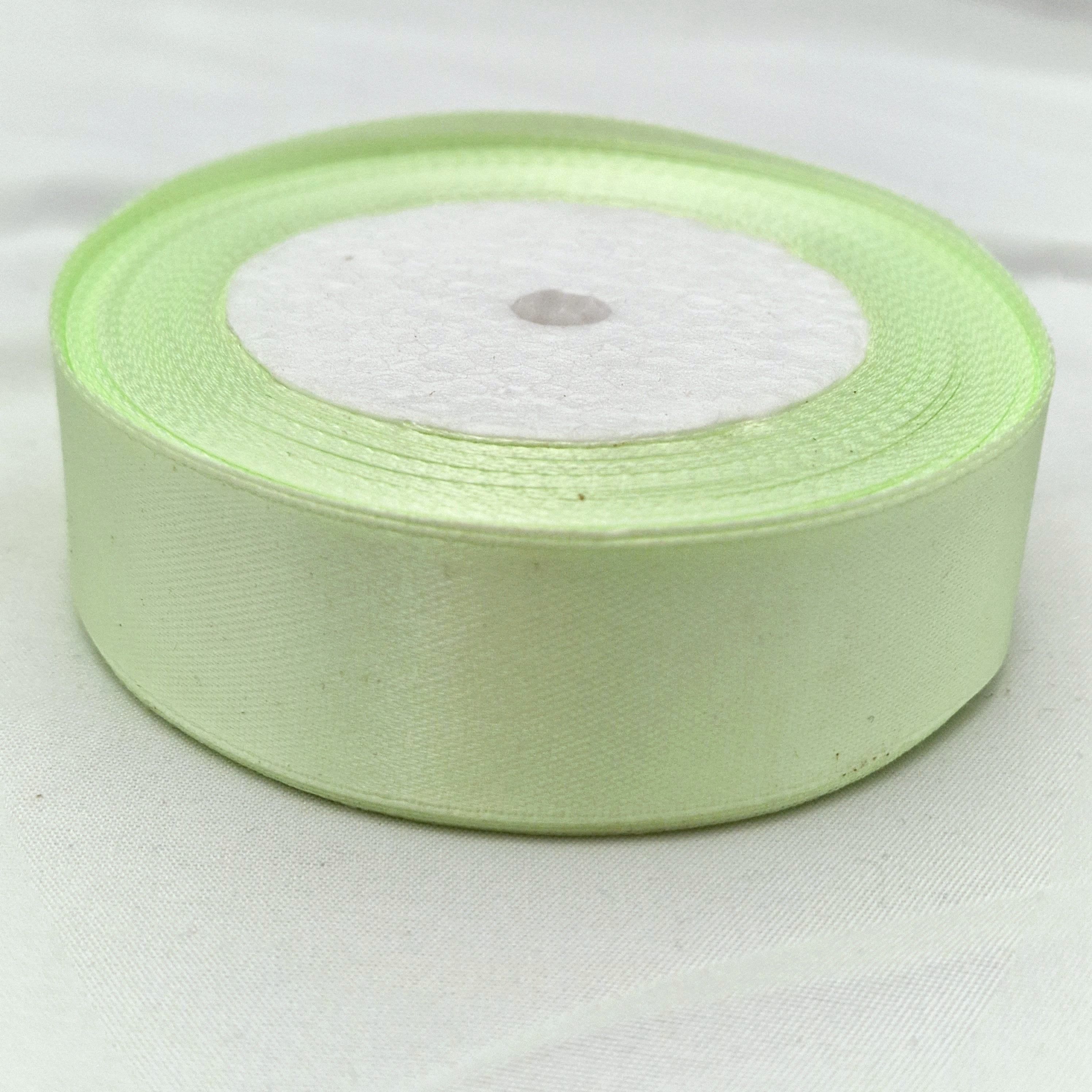 MajorCrafts 25mm 22metres Pale Green Single Sided Satin Fabric Ribbon Roll