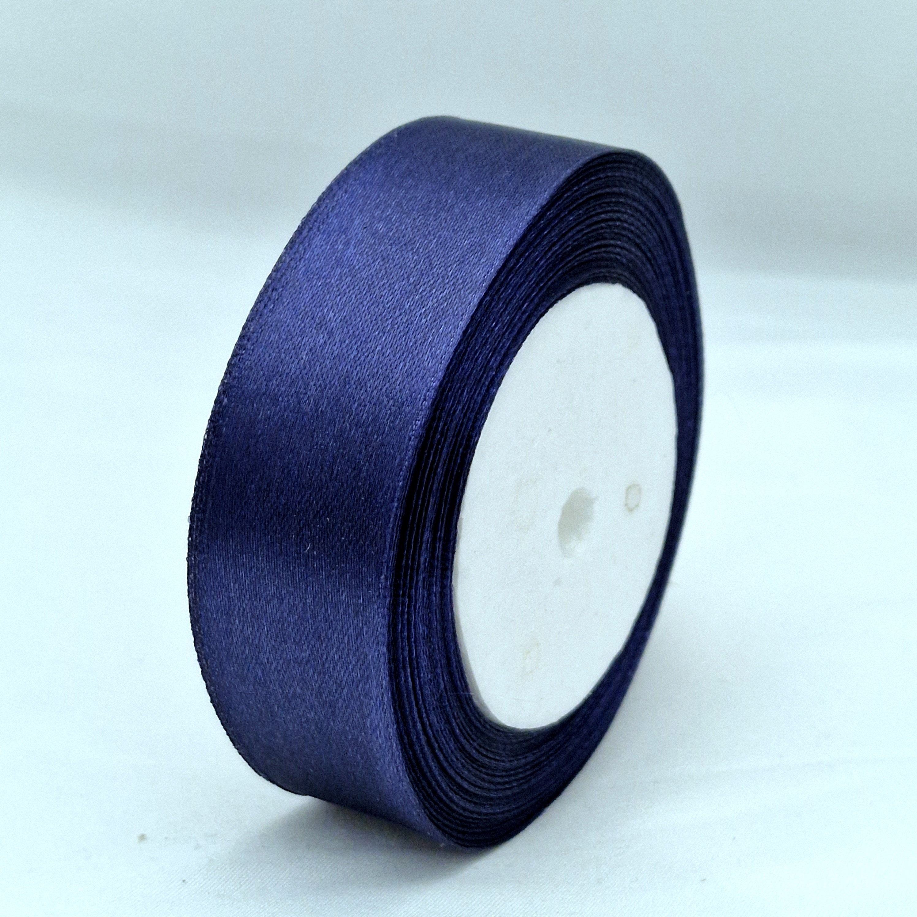 MajorCrafts 25mm 22metres Dark Indigo Single Sided Satin Fabric Ribbon Roll