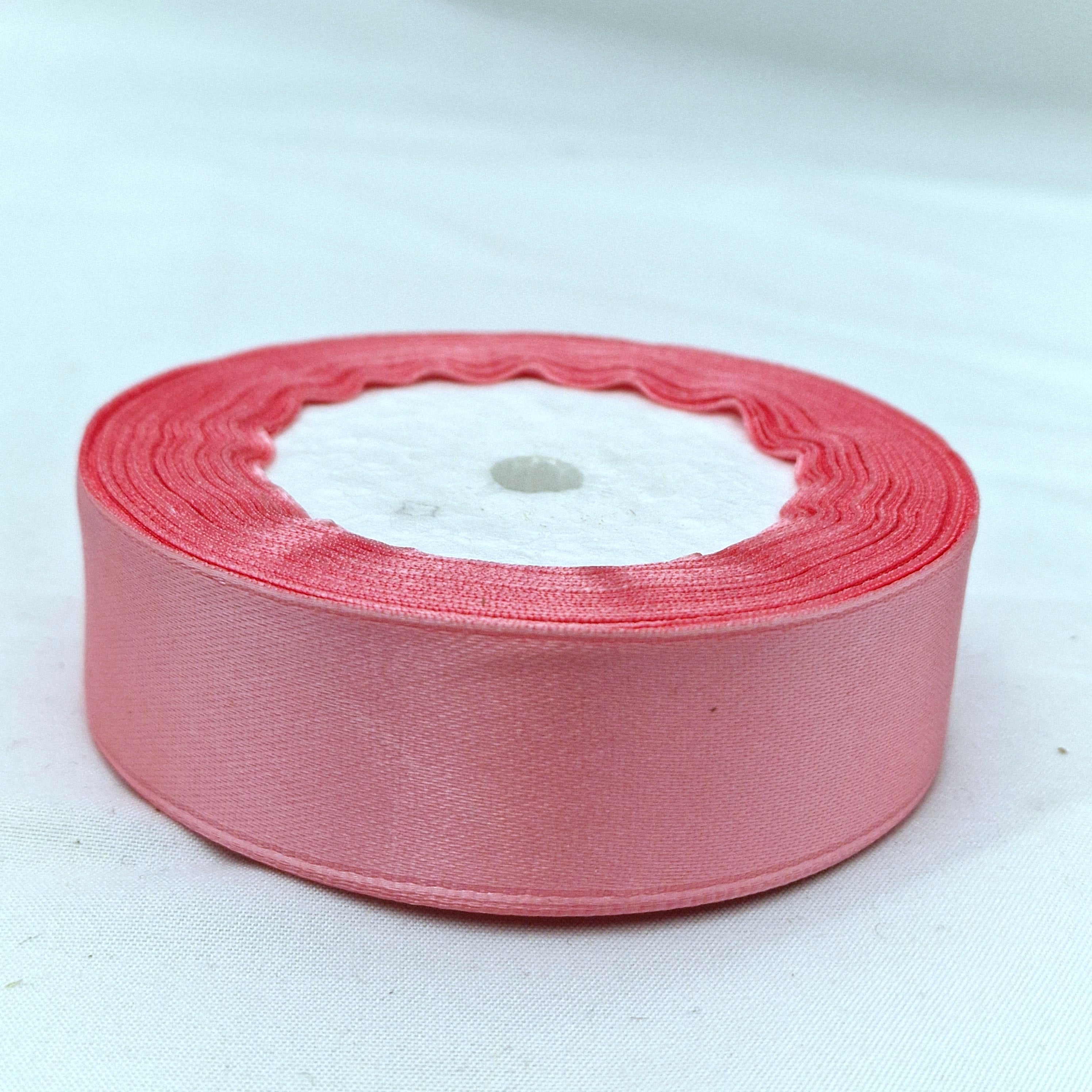 MajorCrafts 25mm 22metres Dusty Pink Single Sided Satin Fabric Ribbon Roll