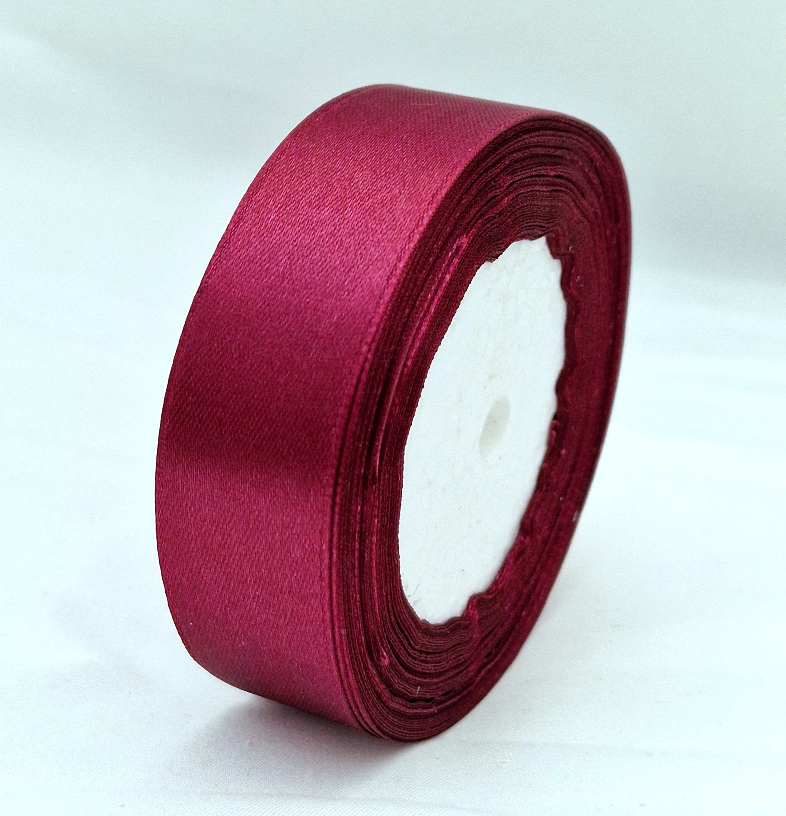 MajorCrafts 25mm 22metres Plum Purple Single Sided Satin Fabric Ribbon Roll