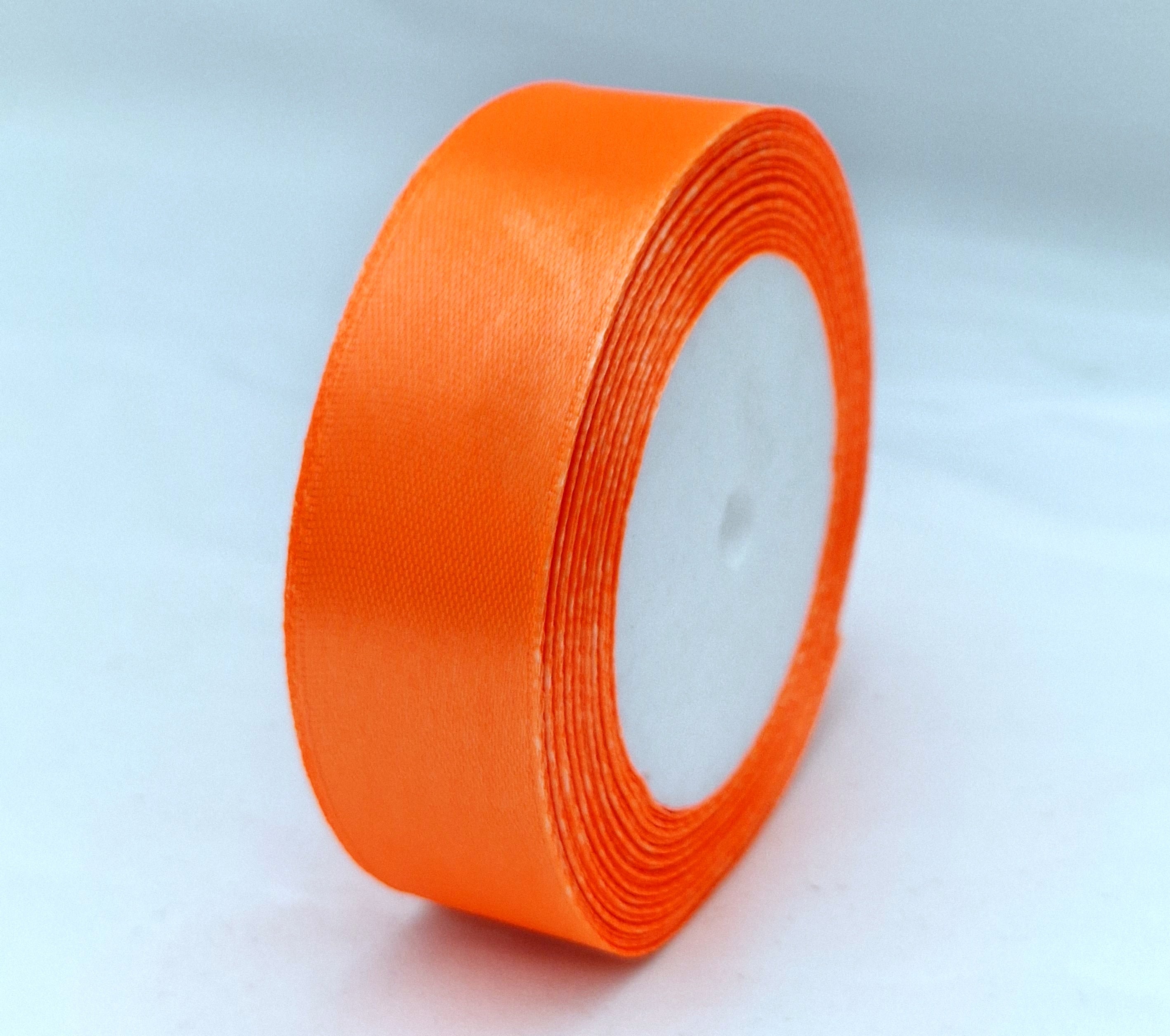 MajorCrafts 25mm 22metres Jaffa Orange Single Sided Satin Fabric Ribbon Roll