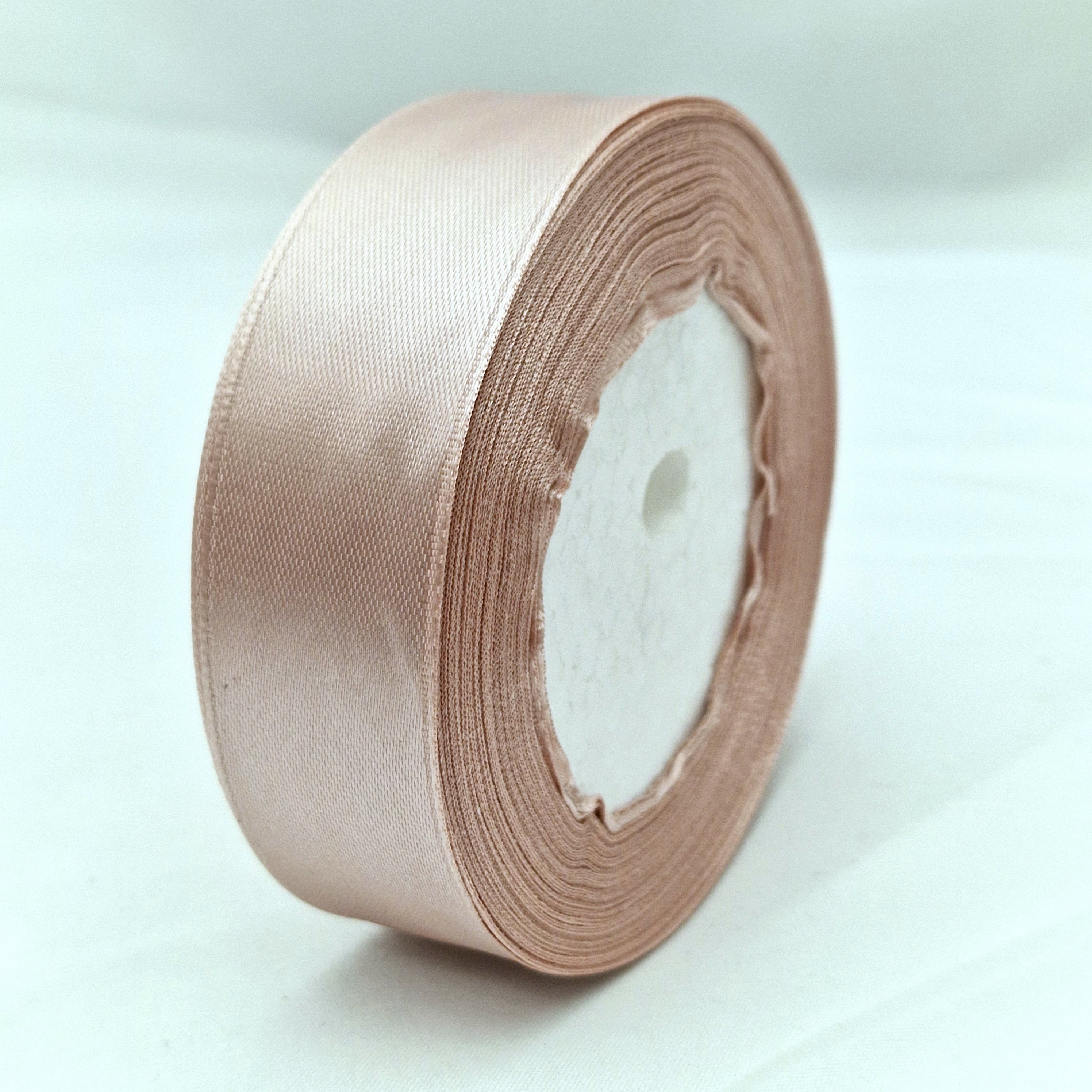 MajorCrafts 25mm 22metres Cloud Pink Single Sided Satin Fabric Ribbon Roll