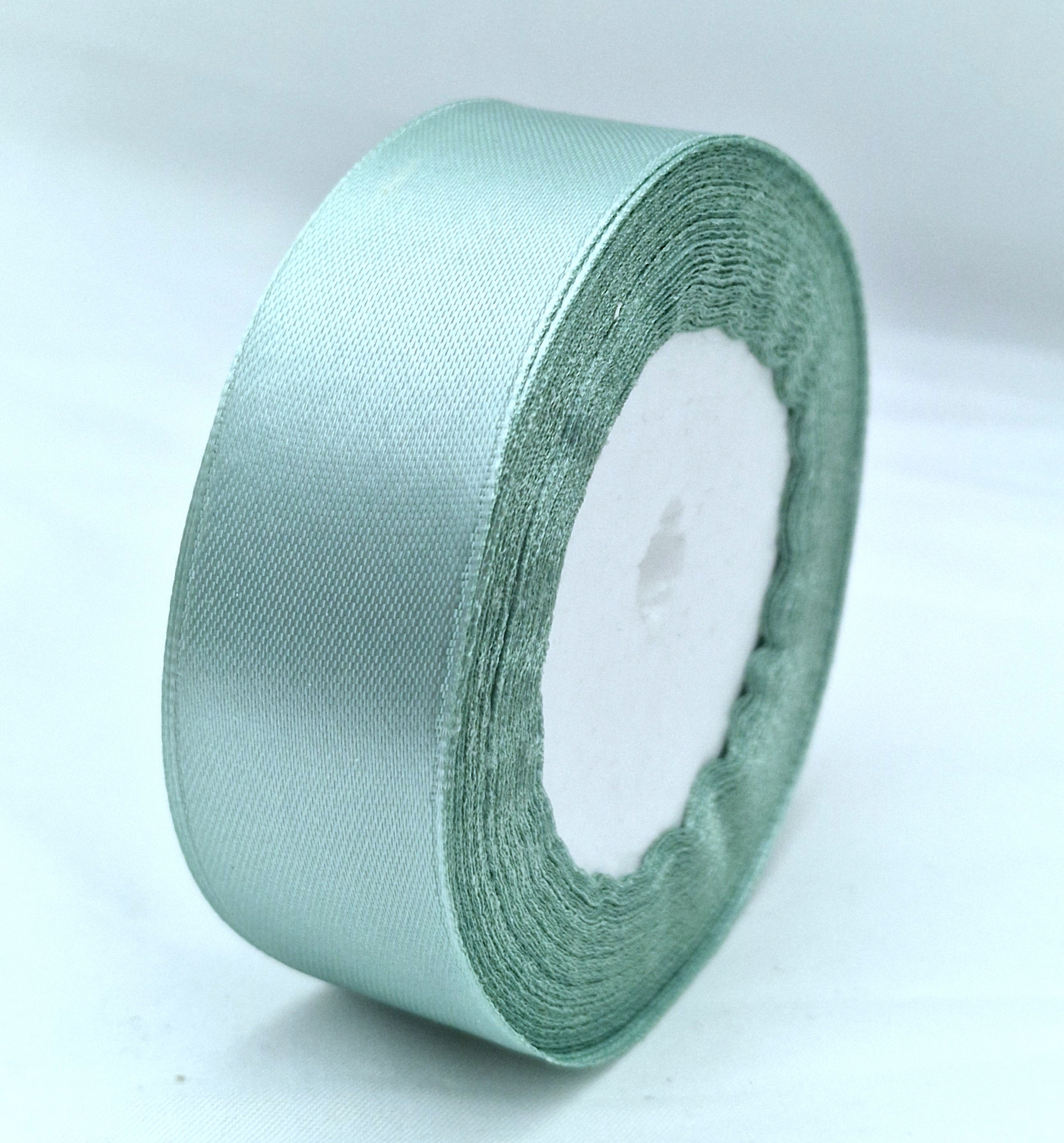 MajorCrafts 25mm 22metres Laurel Green Single Sided Satin Fabric Ribbon Roll