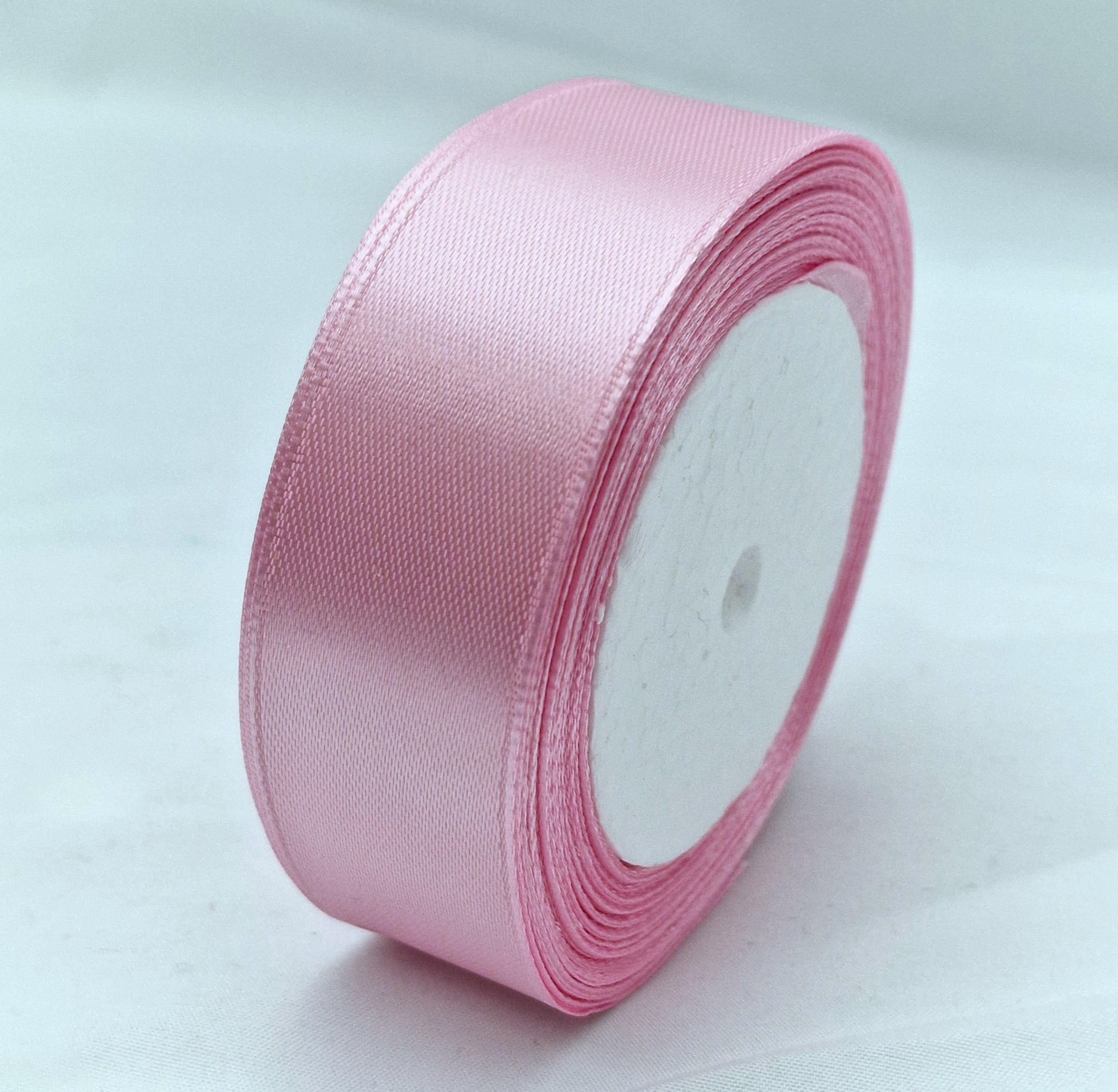 MajorCrafts 25mm 22metres Baby Pink Single Sided Satin Fabric Ribbon Roll