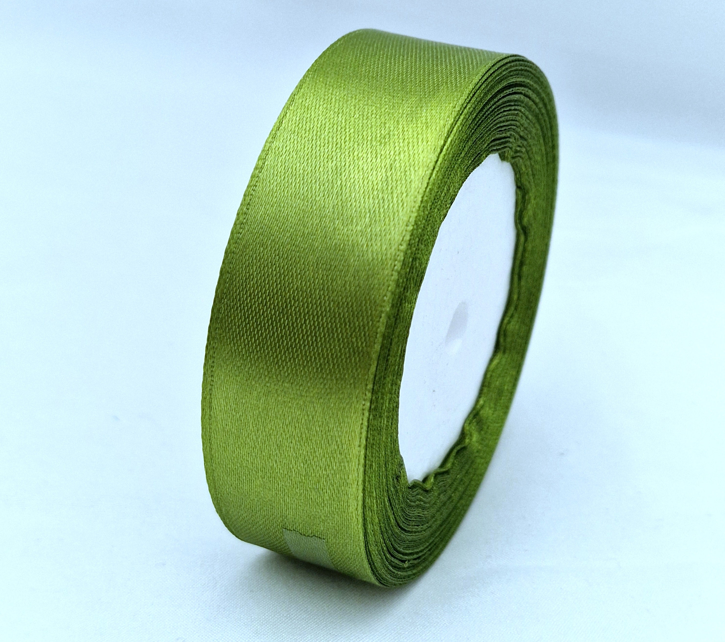 MajorCrafts 25mm 22metres Lime Green Single Sided Satin Fabric Ribbon Roll