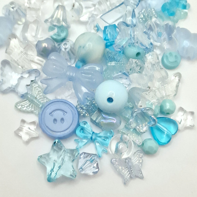 MajorCrafts 50g Blue Theme Mixed Acrylic Beads
