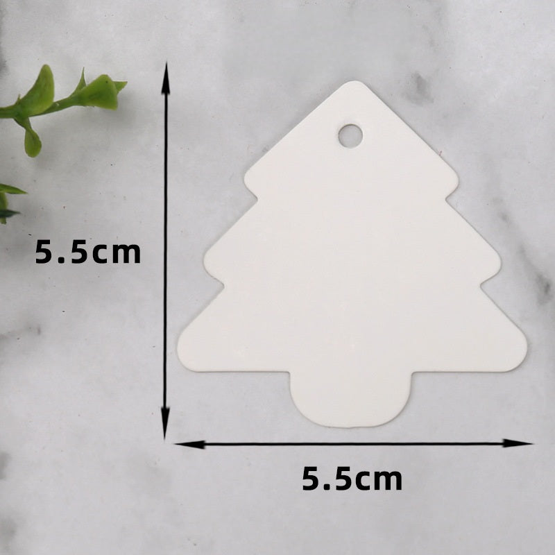 MajorCrafts 50pcs 5.5x5.5cm White Christmas Tree Shaped Blank Gift Tags