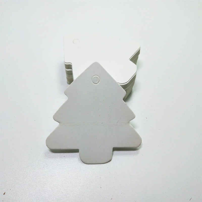 MajorCrafts 50pcs 5.5x5.5cm White Christmas Tree Shaped Blank Gift Tags