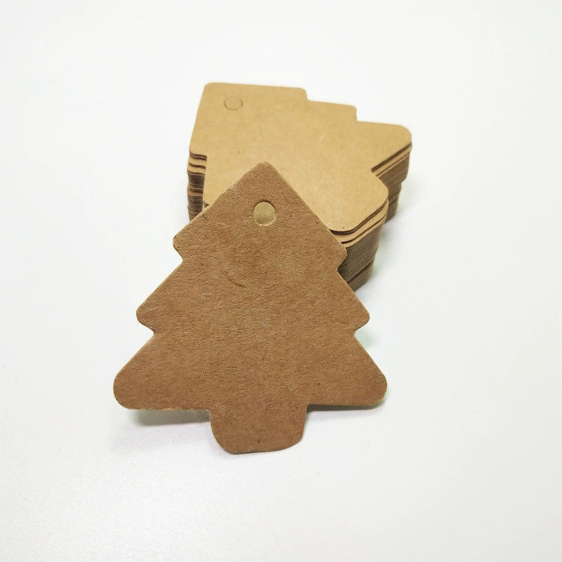 MajorCrafts 50pcs 5.5x5.5cm Kraft Christmas Tree Shaped Blank Gift Tags