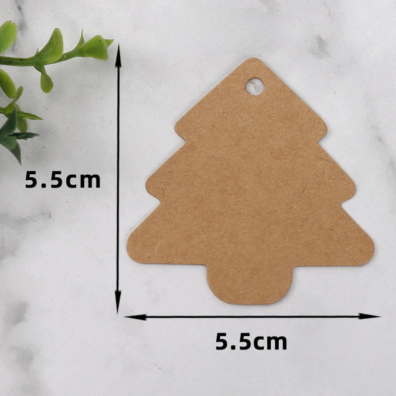 MajorCrafts 50pcs 5.5x5.5cm Kraft Christmas Tree Shaped Blank Gift Tags